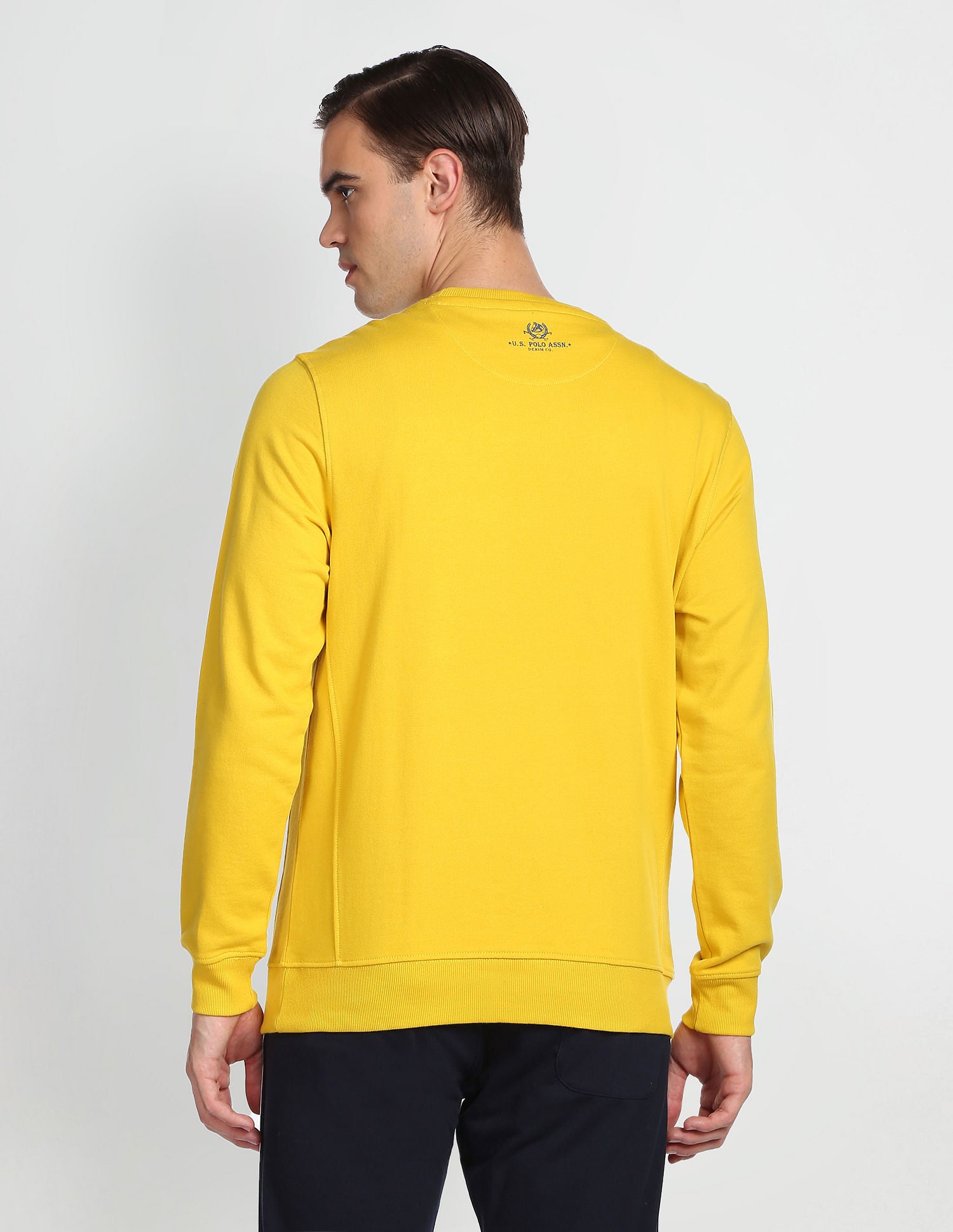 Collegiate Terry Sweatshirt Yellow - U.S. POLO ASSN. | Large