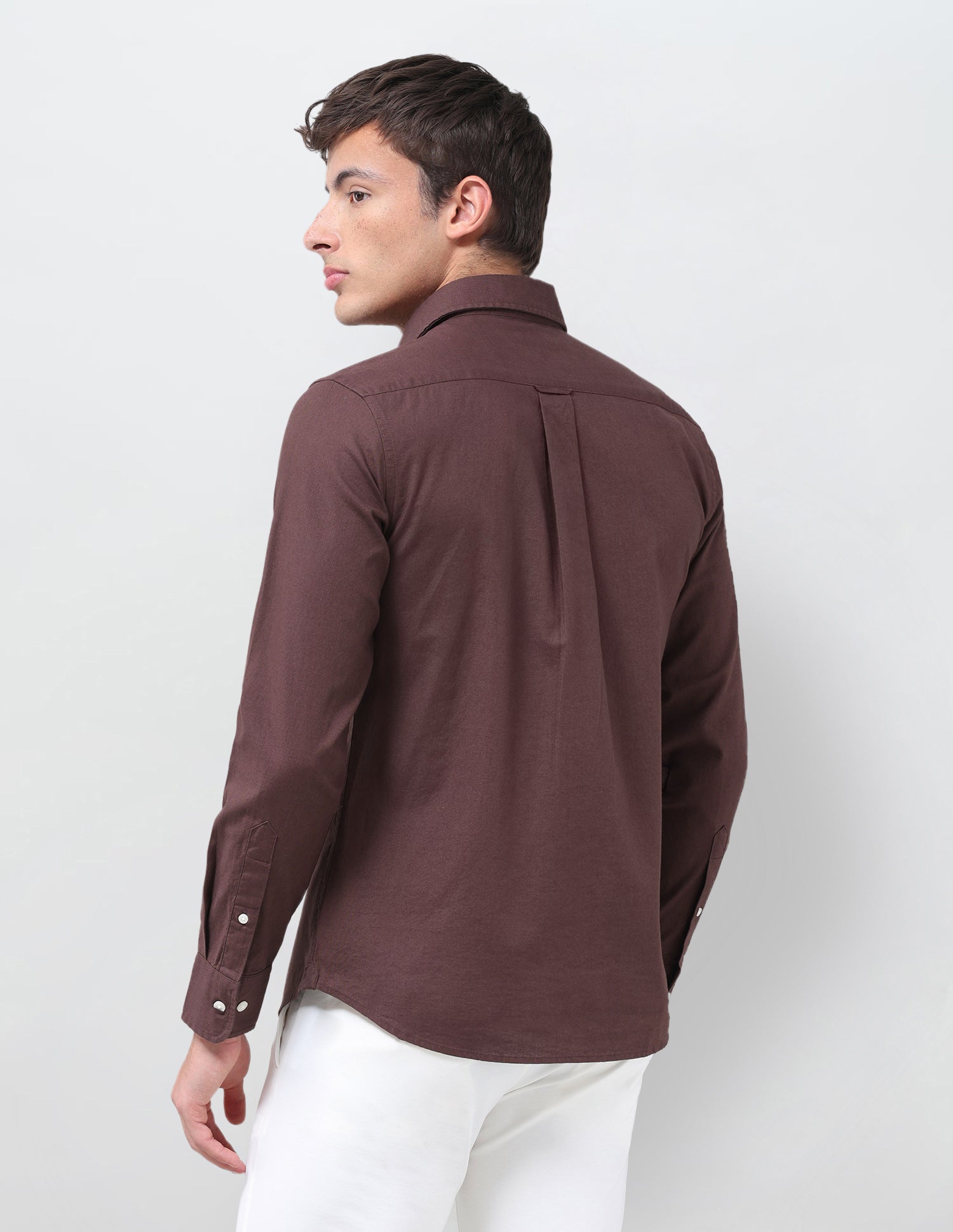 Tailored Fit Oxford Shirt Brown - U.S. Polo Assn. India | Large