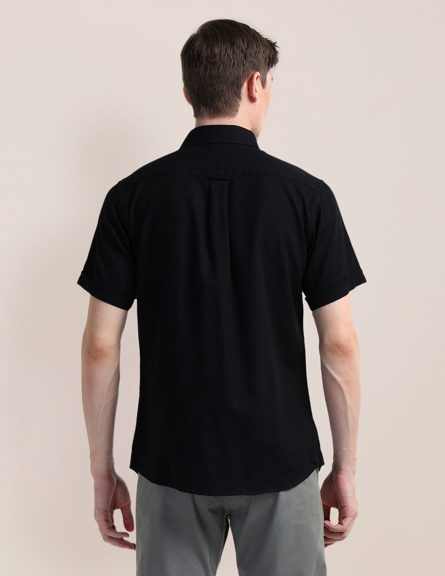 Cutaway Collar Premium Cotton Shirt Black - U.S. POLO ASSN. | Large