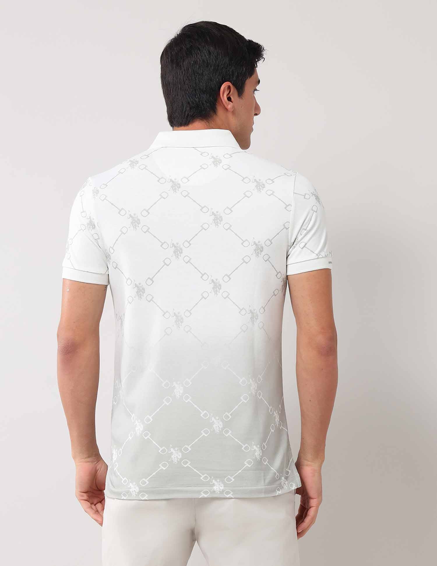 Brand Printed Muscle Fit Polo Shirt Grey - U.S. Polo Assn. India | Large