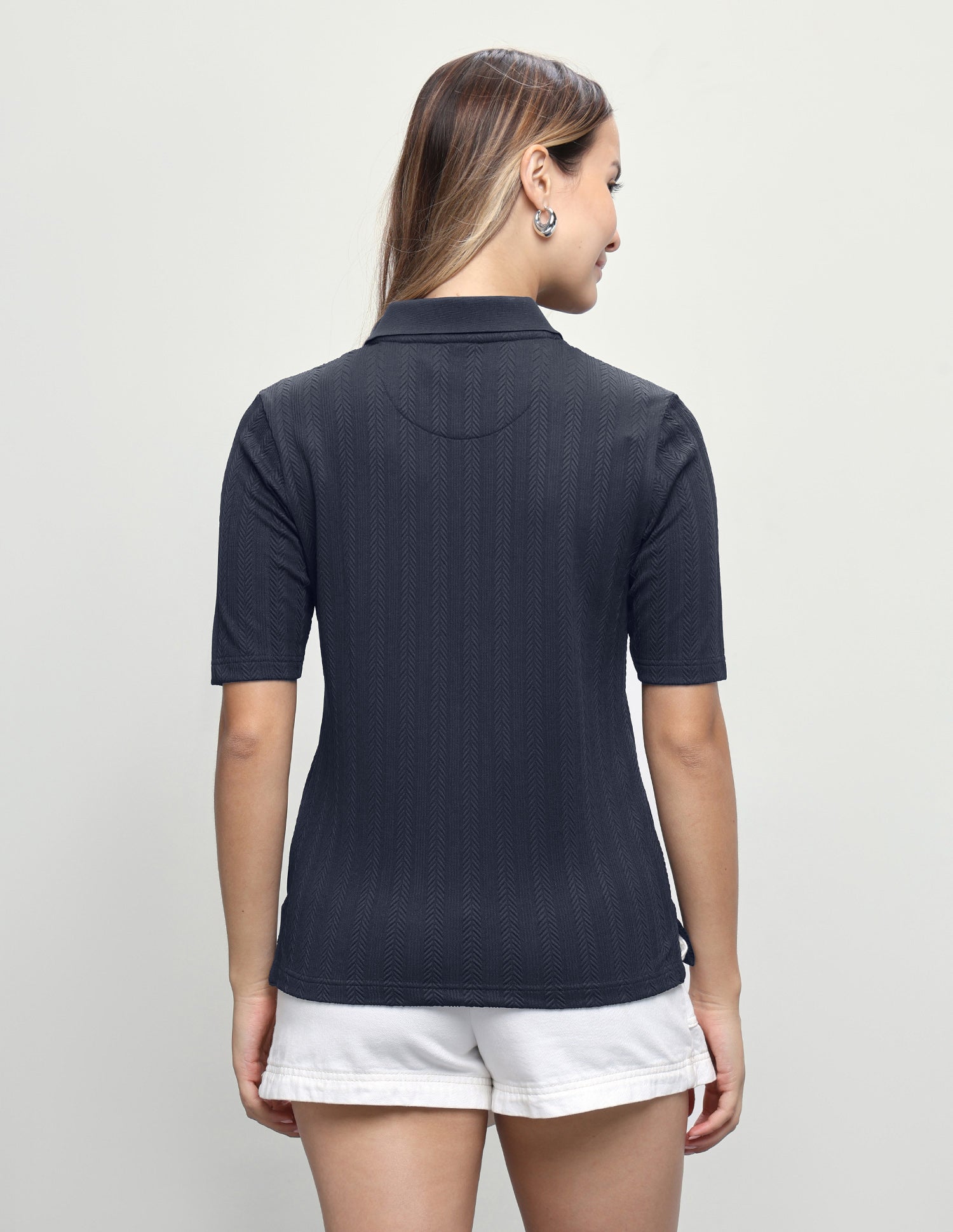 Textured Chevron Regular Fit Polo Shirt Navy - U.S. Polo Assn. India | Large