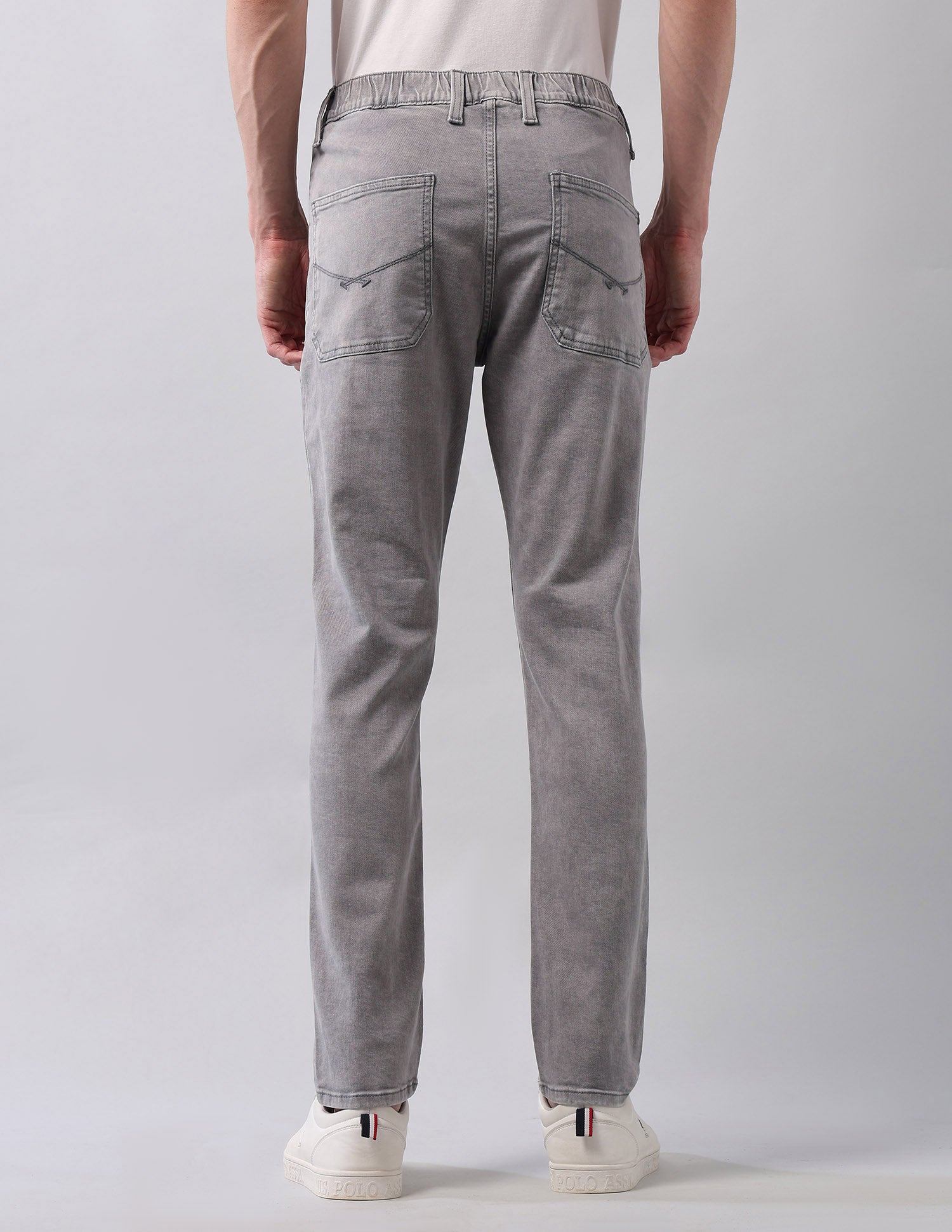Stone Washed Regular Fit Blue Jeans Grey - U.S. Polo Assn. India | Large