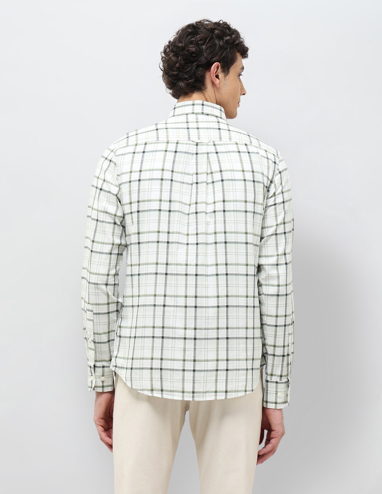 Plaid Checked Tailored Fit Shirt Light Green - U.S. POLO ASSN. | Large