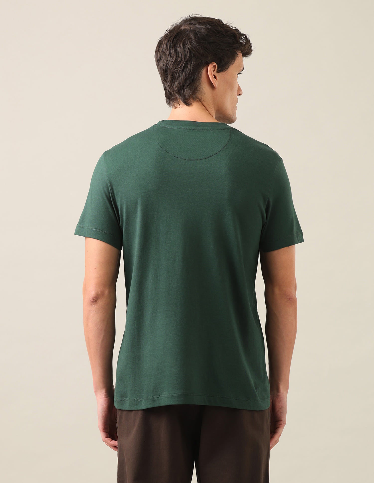 Brand Embossed Regular Fit T-Shirt Dark Green - U.S. Polo Assn. India | Large