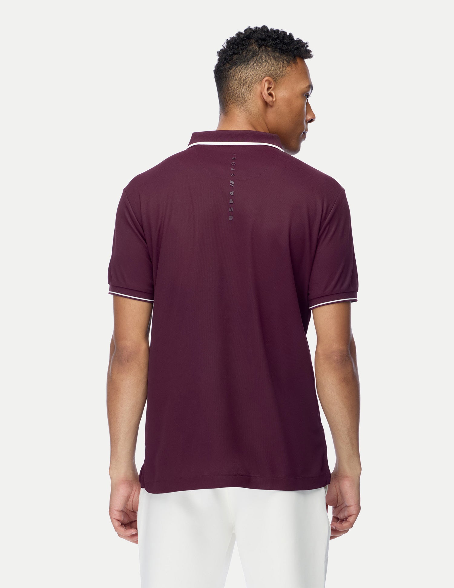Solid Regular Fit Active Polo Shirt Burgundy - U.S. Polo Assn. India | Large
