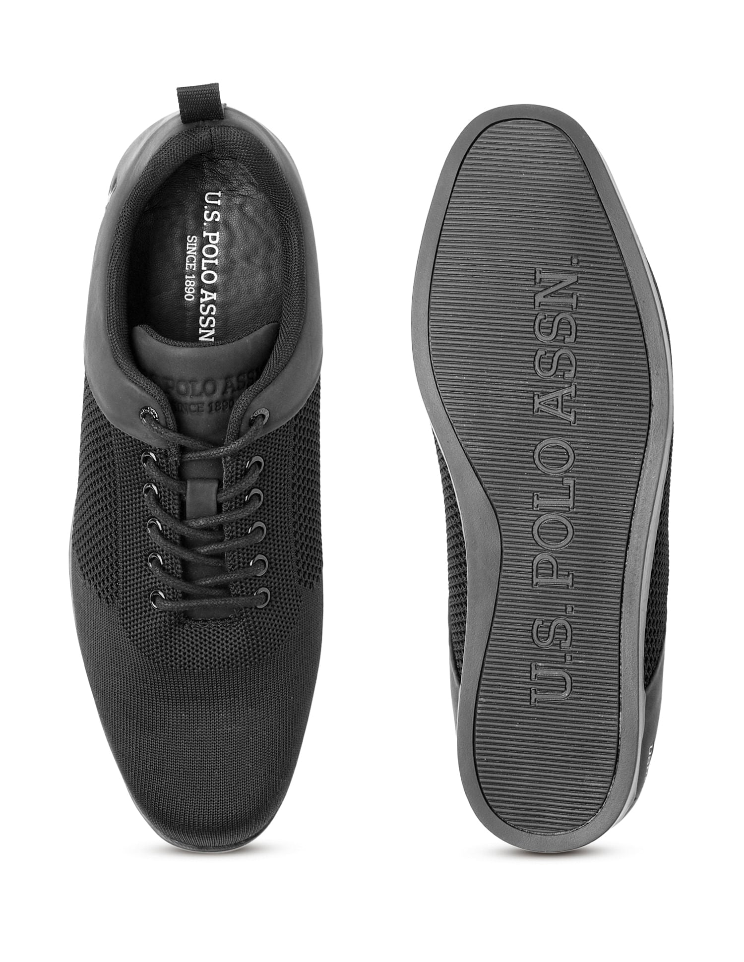 Men Junia 4.0 Black Work Casuals Lace Up Shoes Black - U.S. Polo Assn. India | Large