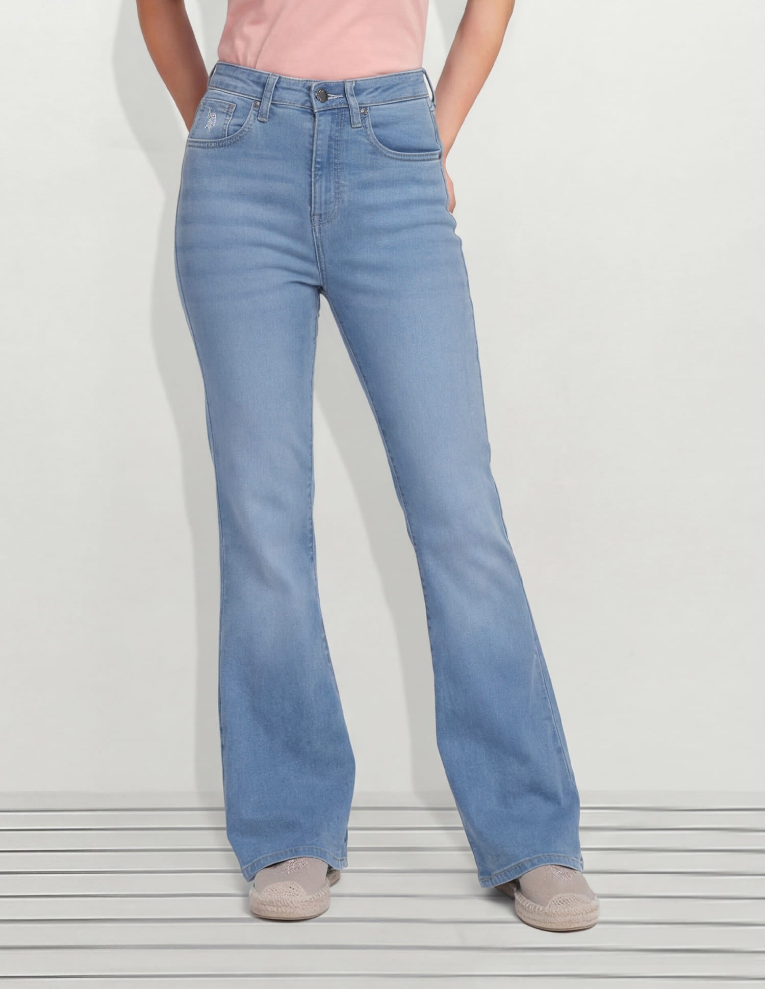 High Rise Flared Fit Jeans Blue - U.S. Polo Assn. India | Large