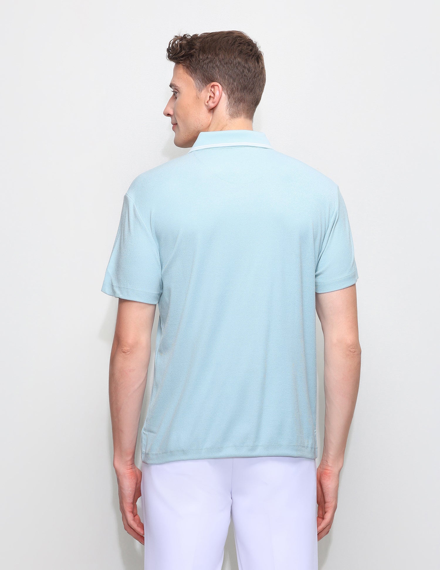 Solid Slim Fit Polo Shirt Light Blue - U.S. Polo Assn. India | Large