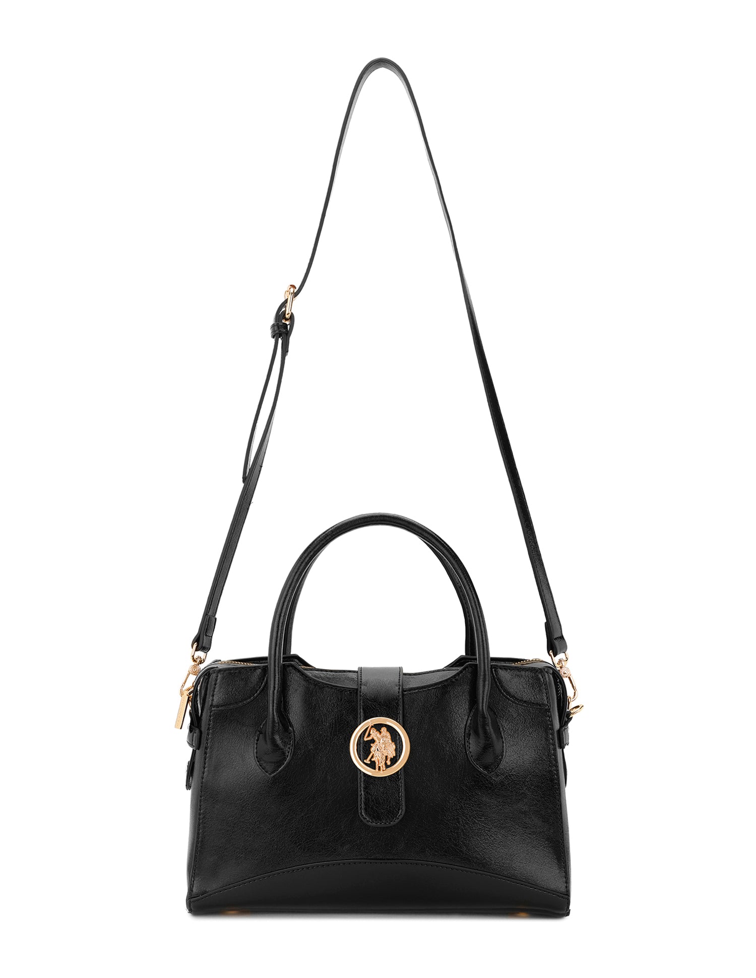 Women Ami Textured Satchel Bag Black - U.S. POLO ASSN. | Large