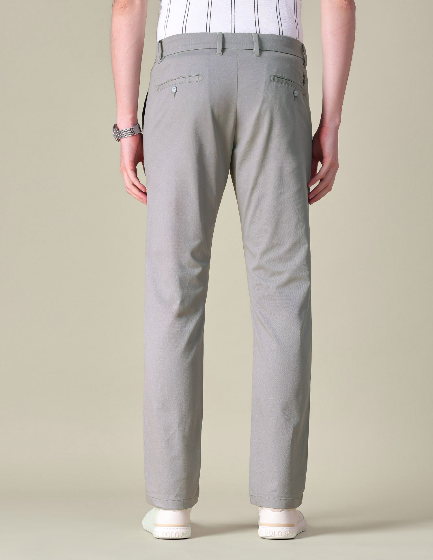 Twill Denver Slim Fit Trousers Grey - U.S. POLO ASSN. | Large