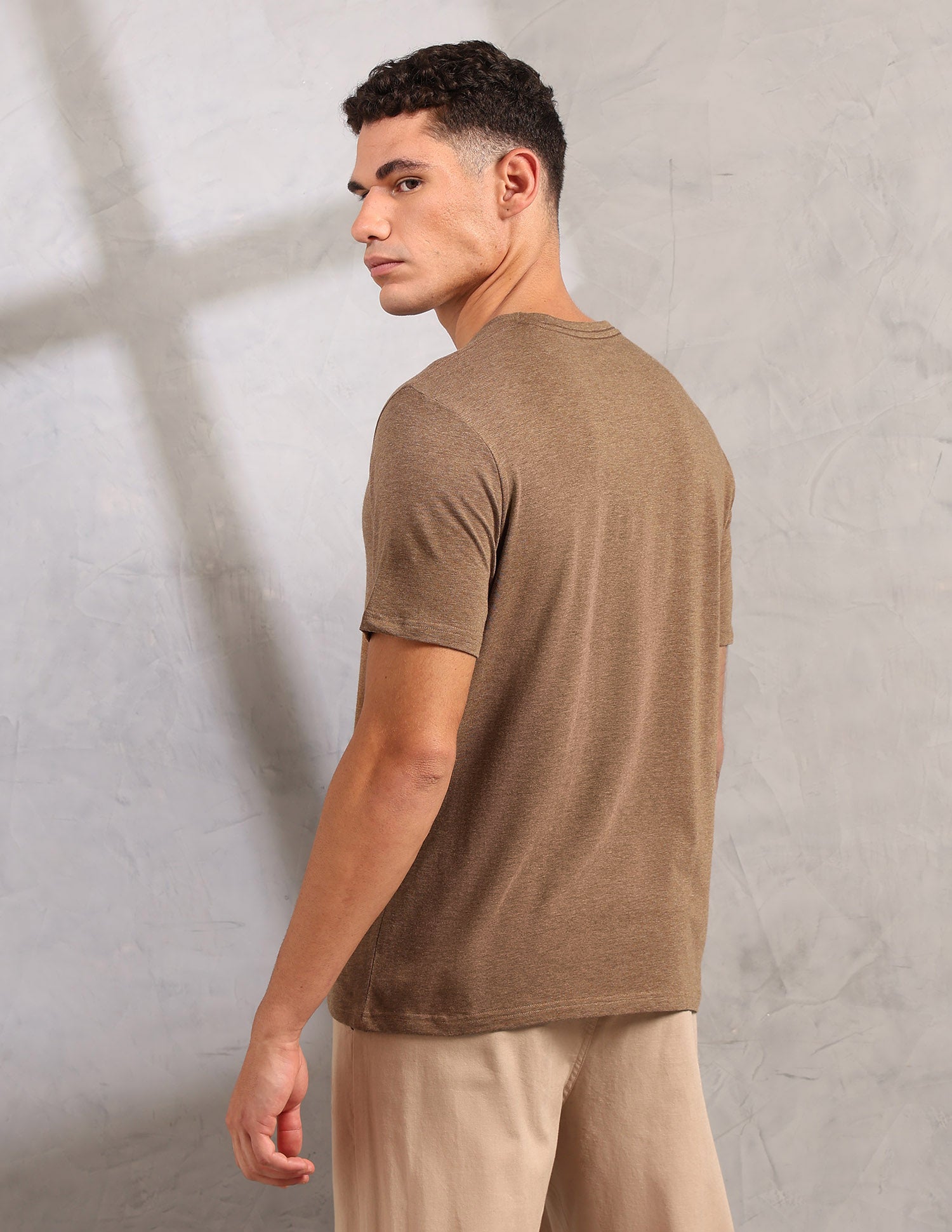 Antibacterial Comfort Fit Pe003 Lounge T-Shirt - Pack Of 1 Light Brown Melange - U.S. POLO ASSN. | Large