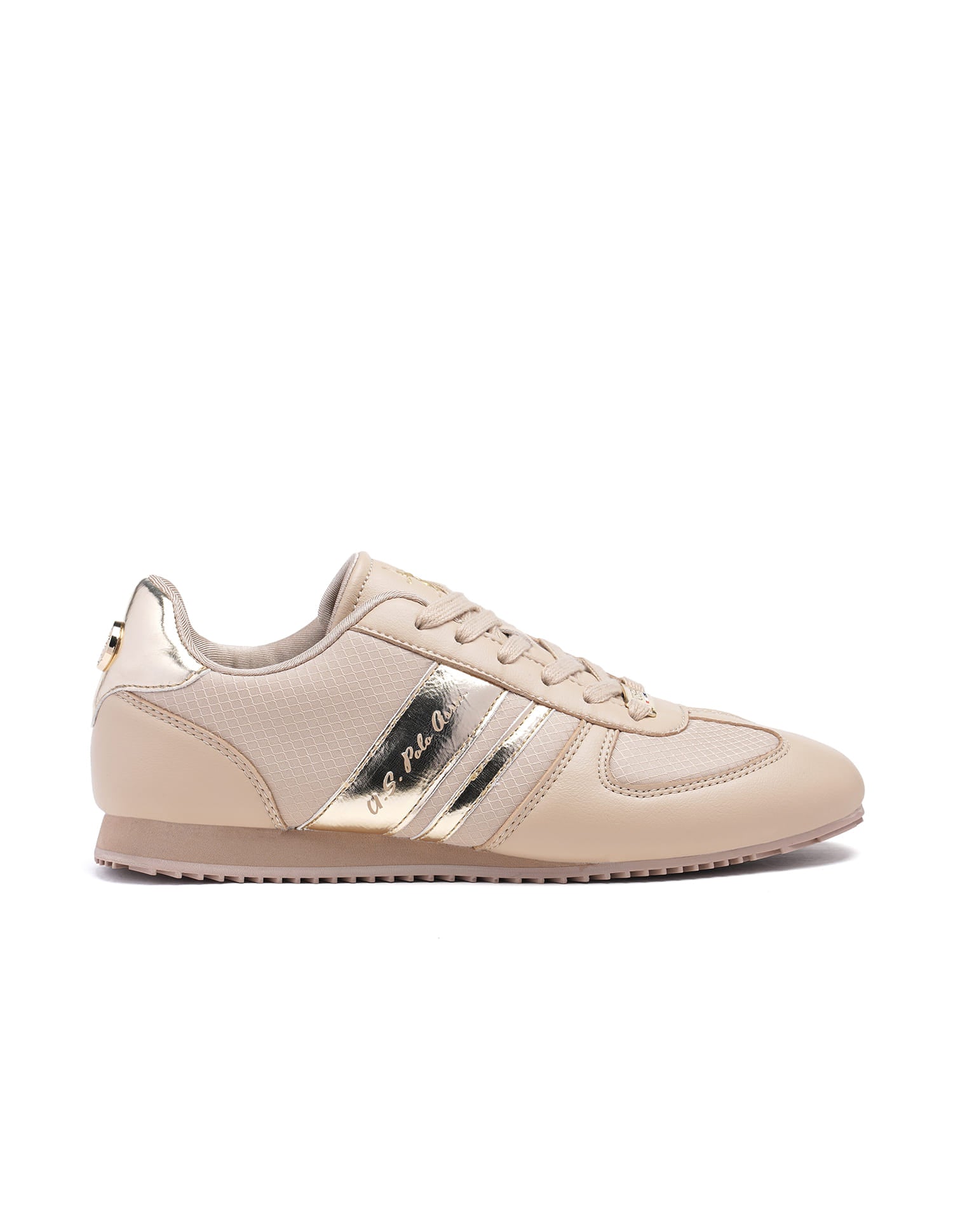 Women Lace Ups Logo Nemsy 2.0 Sneakers Beige - U.S. Polo Assn. India | Large