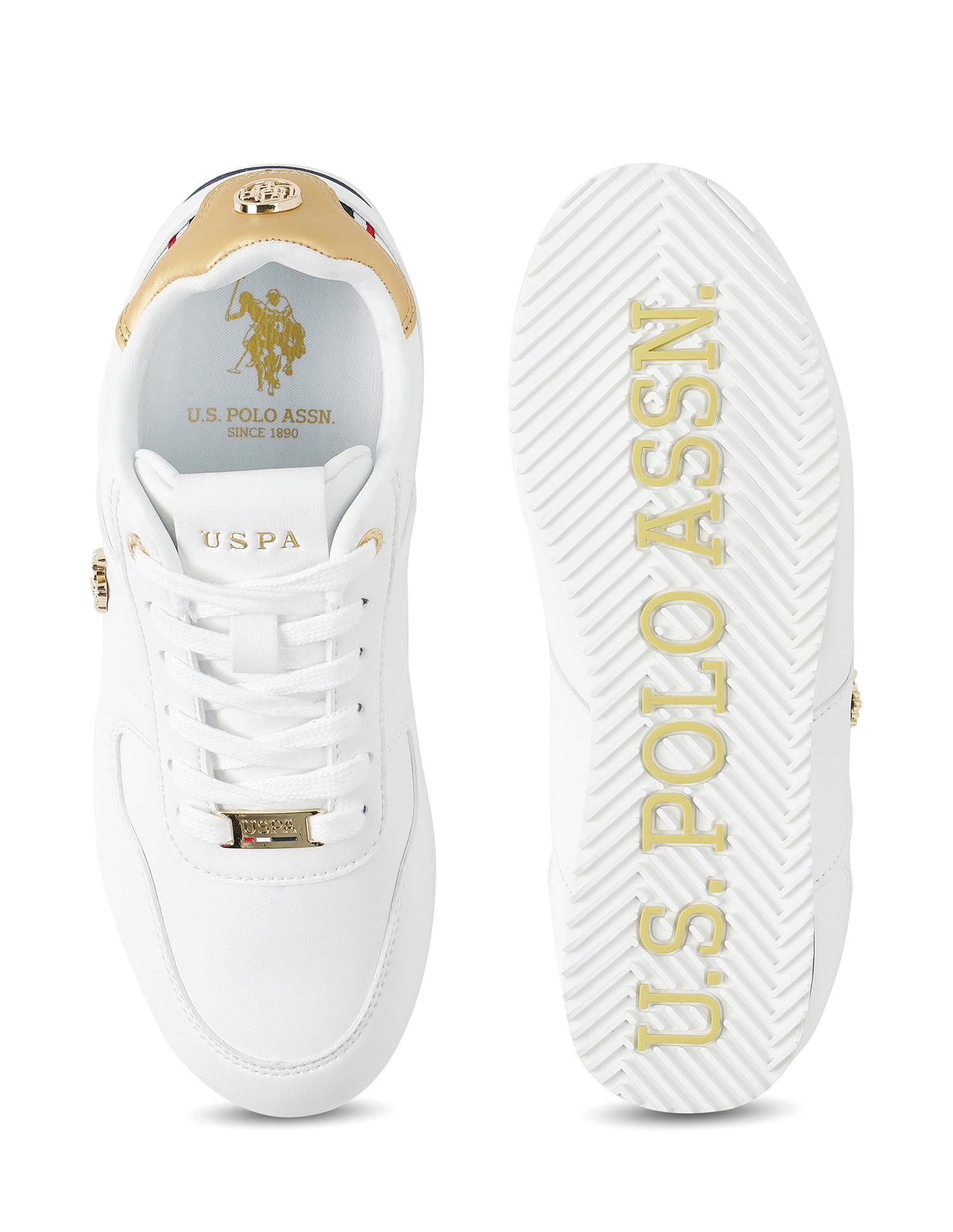 Women Lace Ups Logo Sorrento 2.0 Sneakers White - U.S. POLO ASSN. | Large