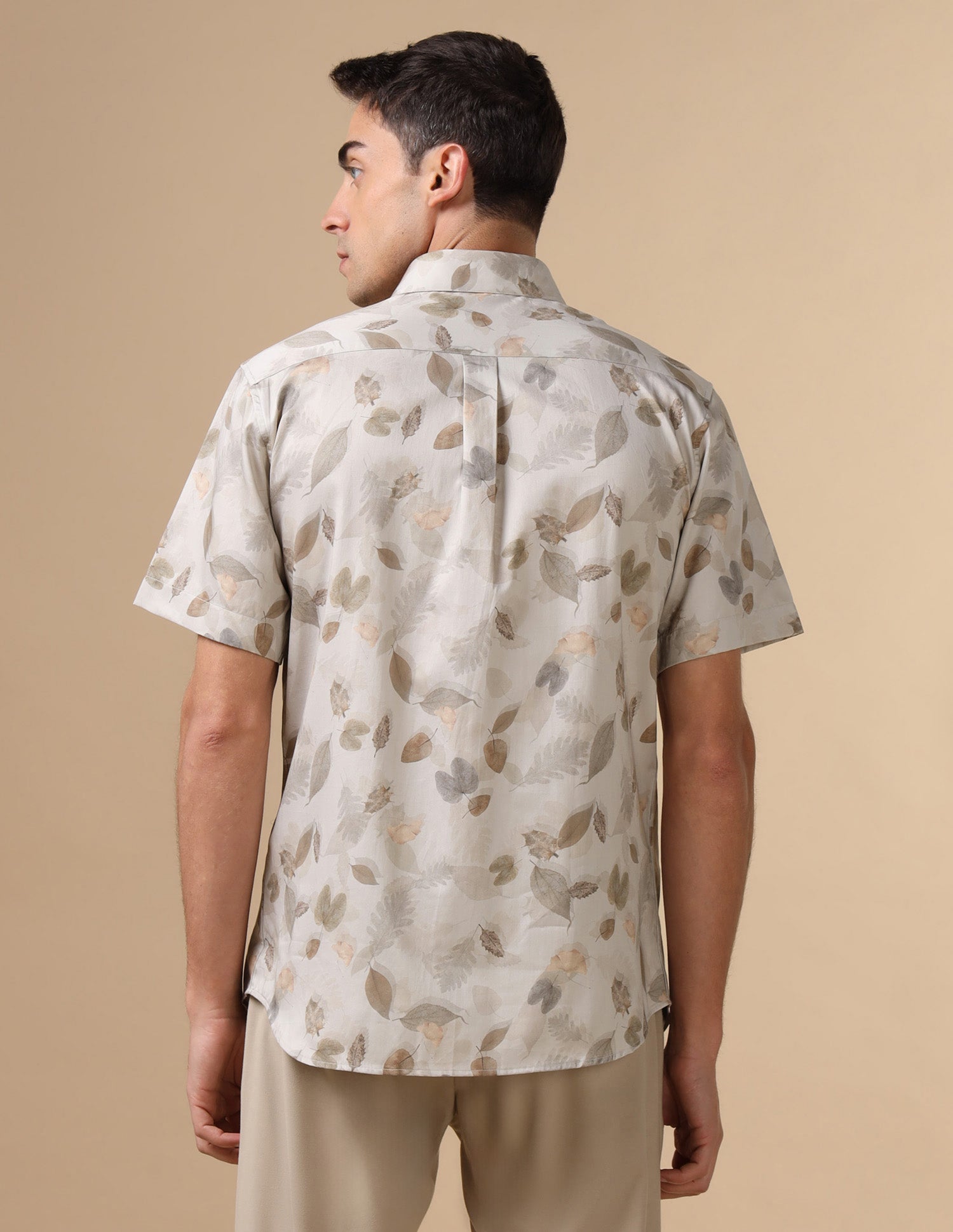 Tailored Fit Satin Shirt Beige - U.S. POLO ASSN. | Large