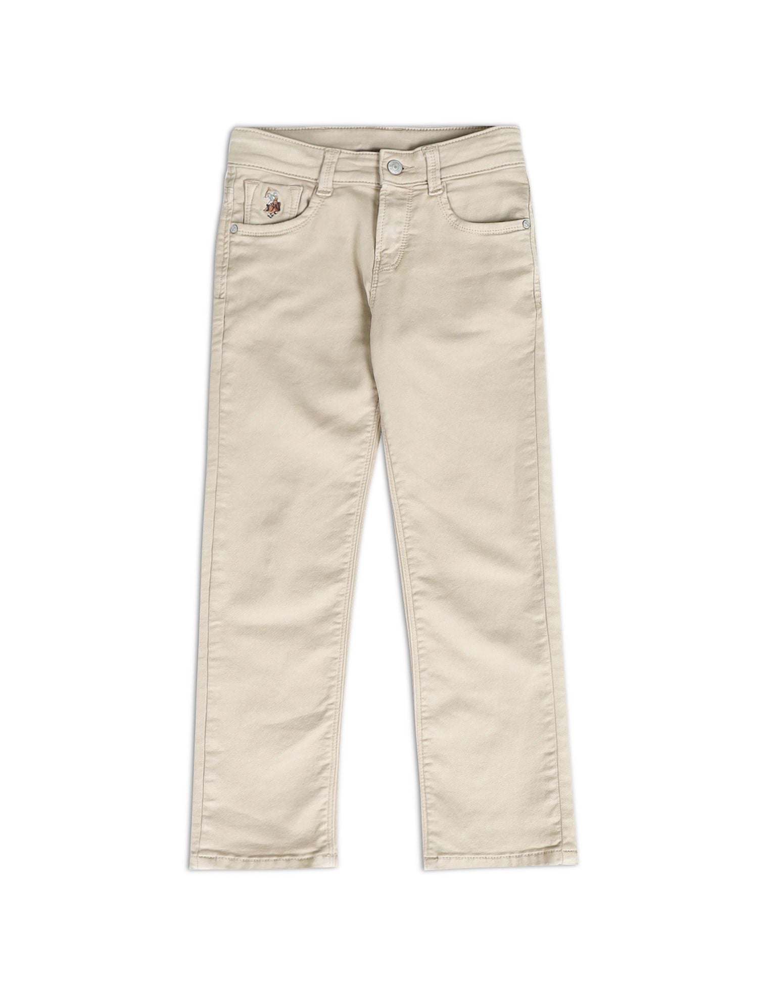 Boys Slim Fit Mid Rise Jeans Beige - U.S. POLO ASSN. | Large