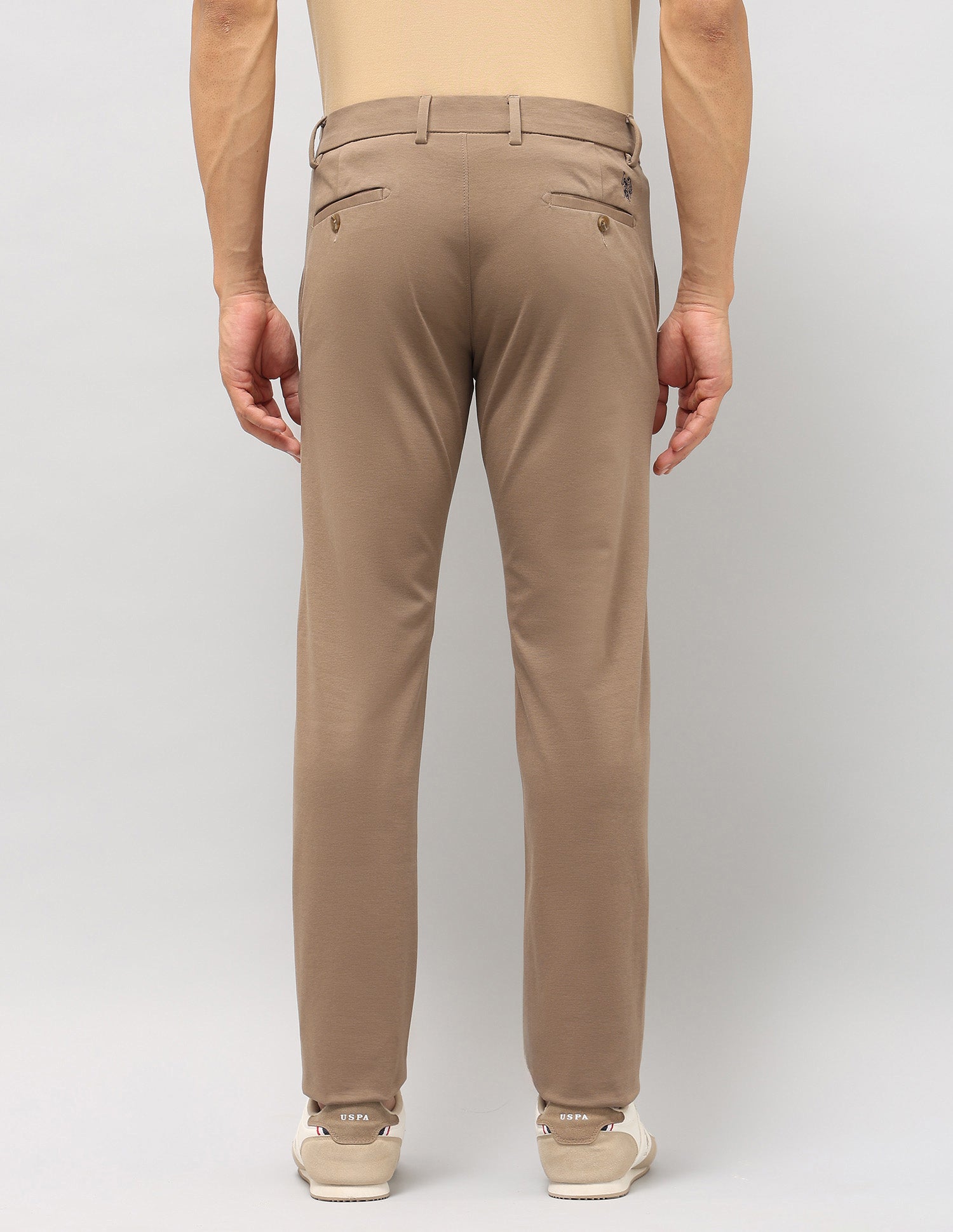 Mid Rise Denver Slim Fit Trousers Khaki - U.S. POLO ASSN. | Large