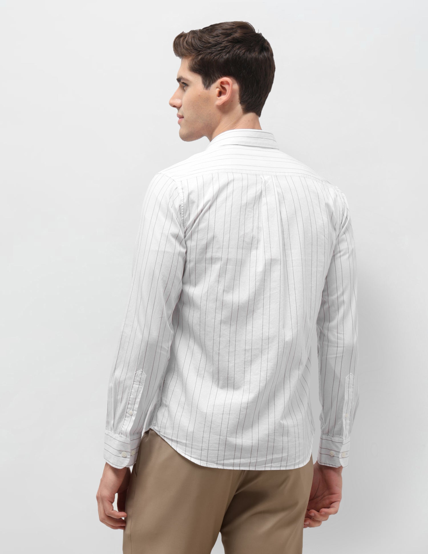 Dobby Vertical Striped Shirt White - U.S. Polo Assn. India | Large