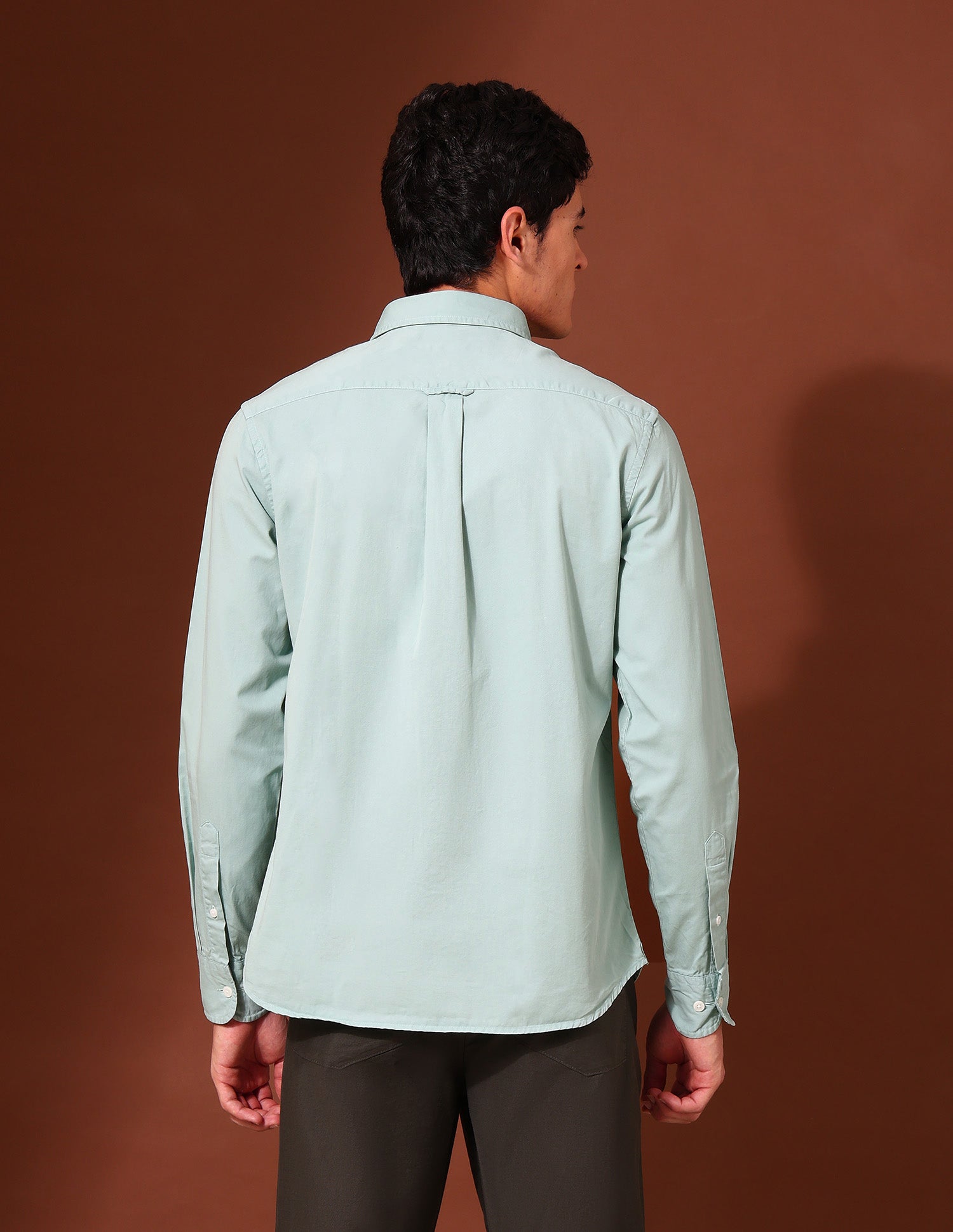 Pure Cotton Tailored Fit Twill Shirt Mint - U.S. Polo Assn. India | Large