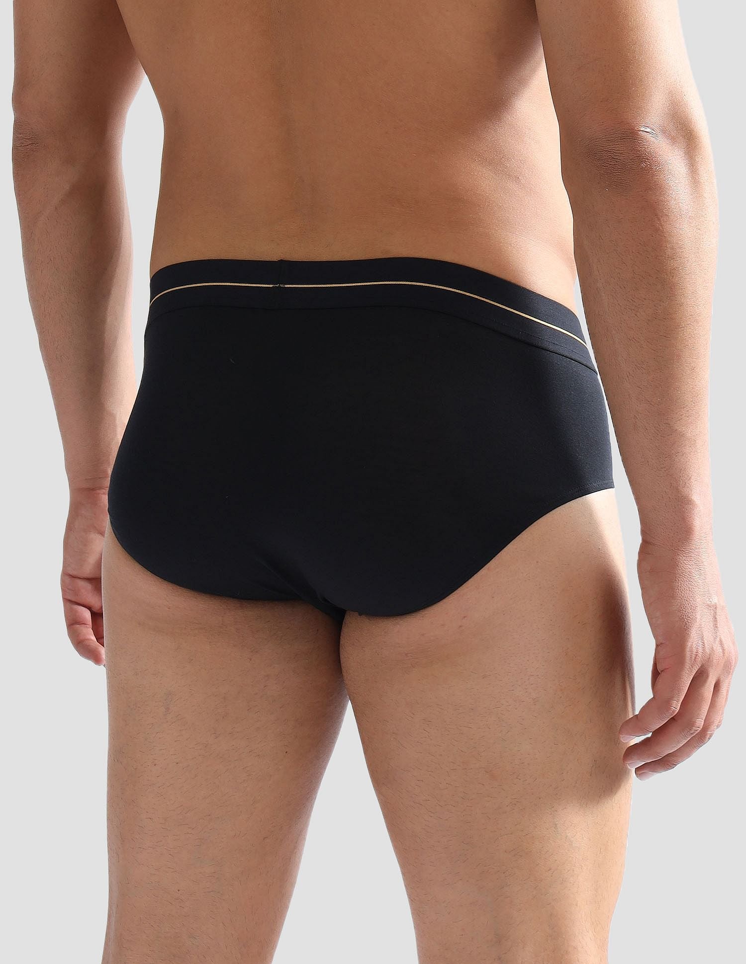 Elasticized Waist Solid PB004 Briefs - Pack of 1 Black - U.S. POLO ASSN. | Large