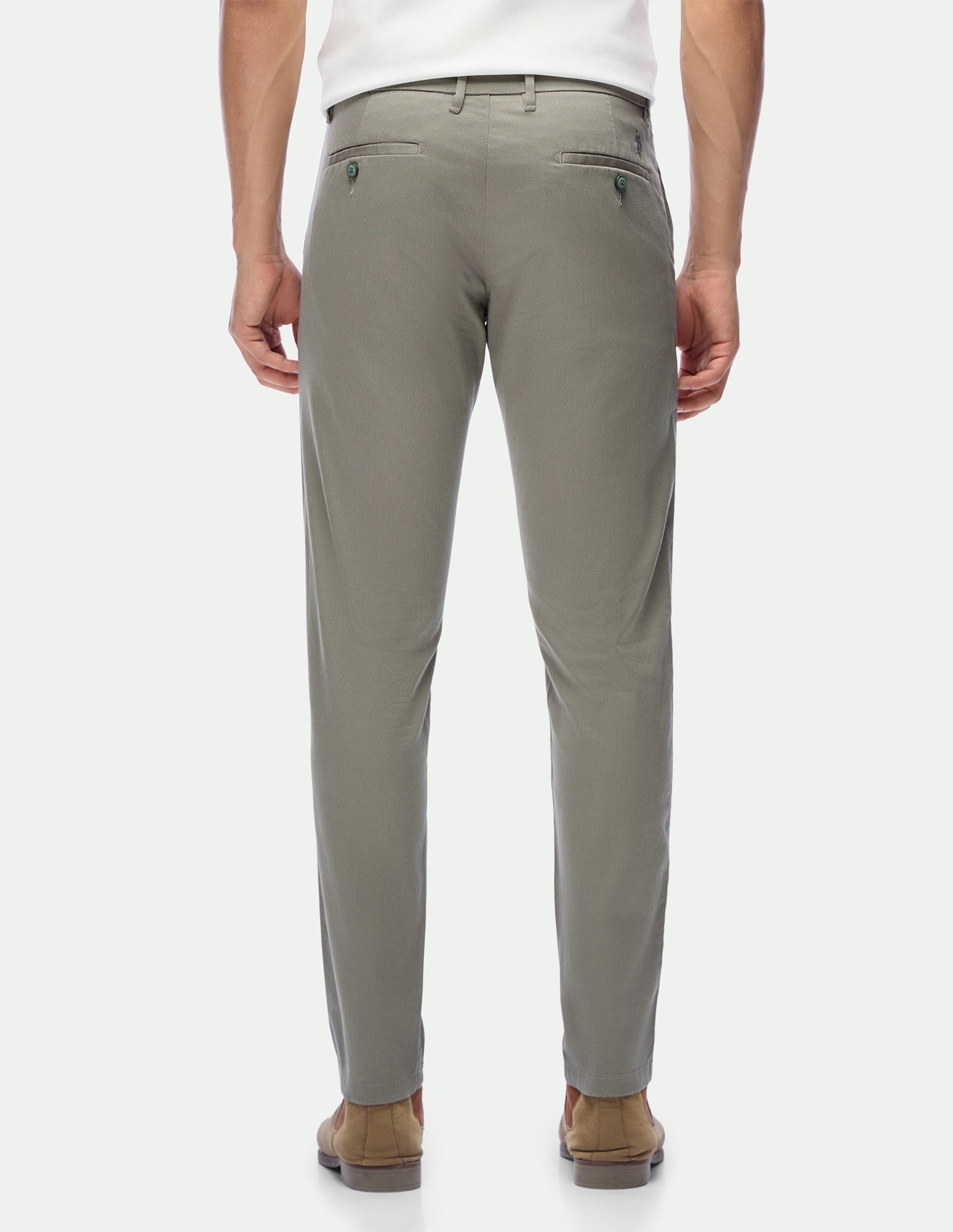 Textured Austin Trim Regular Fit Trousers Light Green - U.S. Polo Assn. India | Large