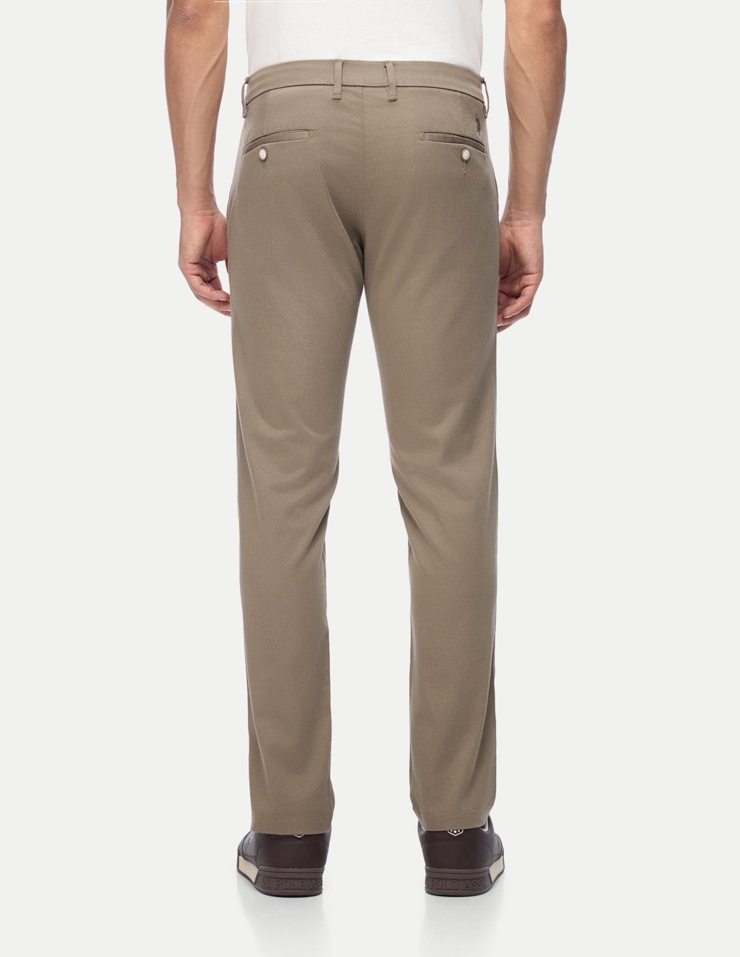 Denver Slim Fit Satin Trousers Brown - U.S. Polo Assn. India | Large