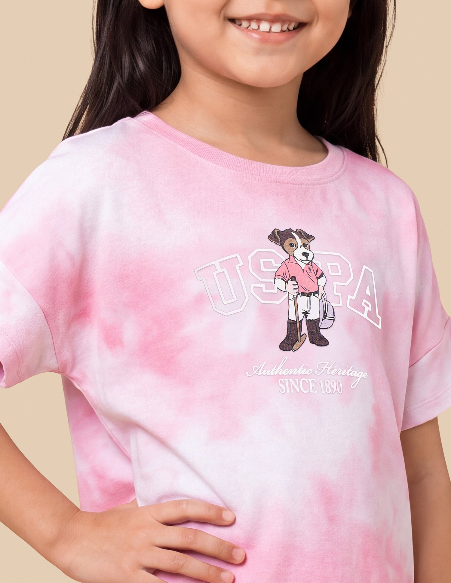 Tie Dye Graphic Printed Relaxed Fit Top Pink - U.S. Polo Assn. India | Large