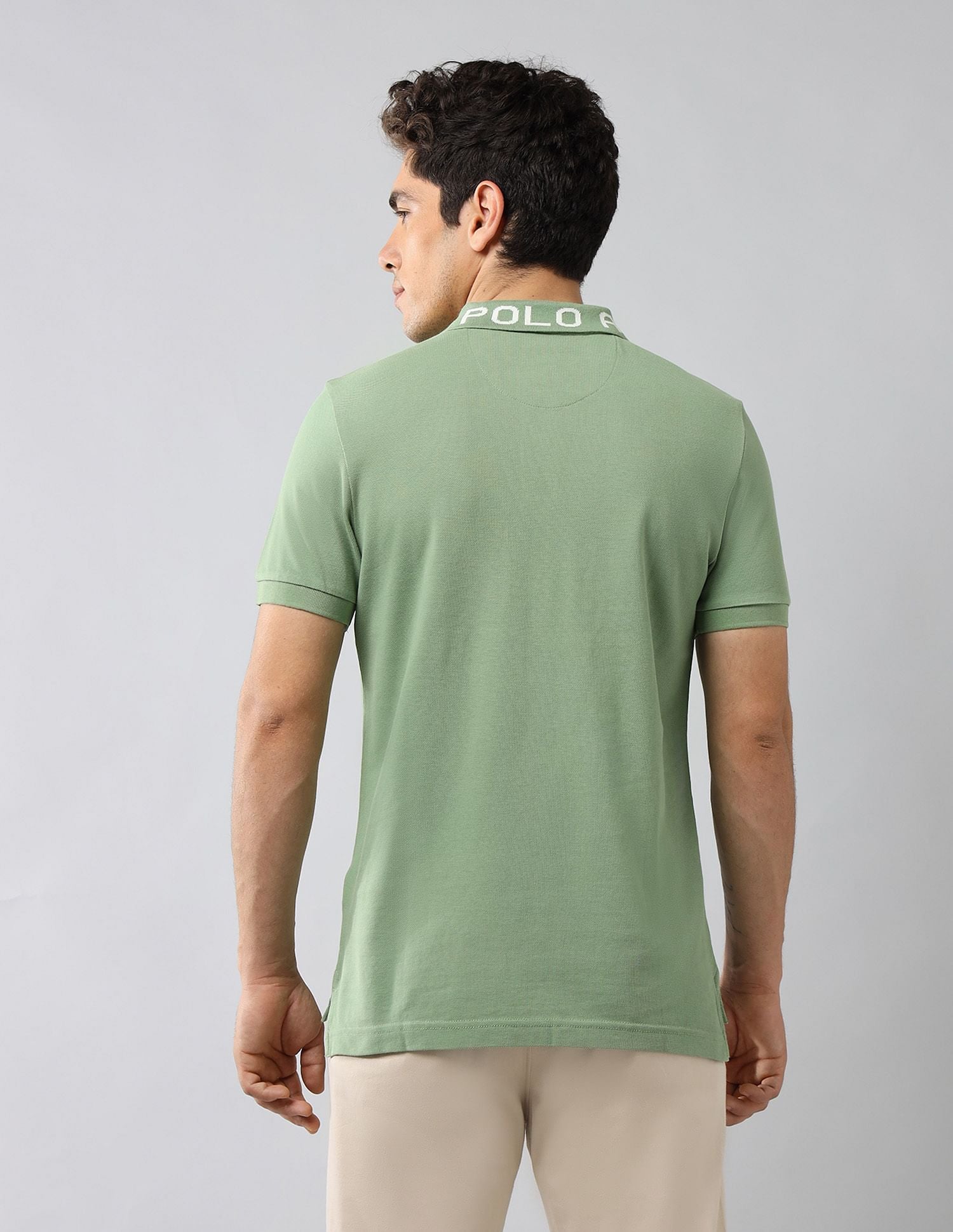 Brand Printed Muscle Fit Polo Shirt Green - U.S. POLO ASSN. | Large