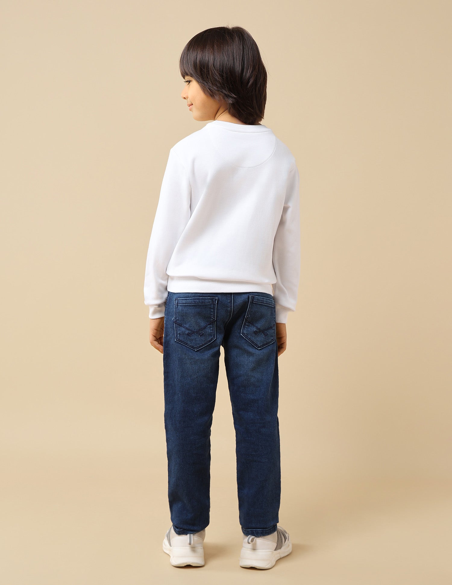 Boys Brand Embossed Regular Fit Sweatshirt White - U.S. POLO ASSN. | Large