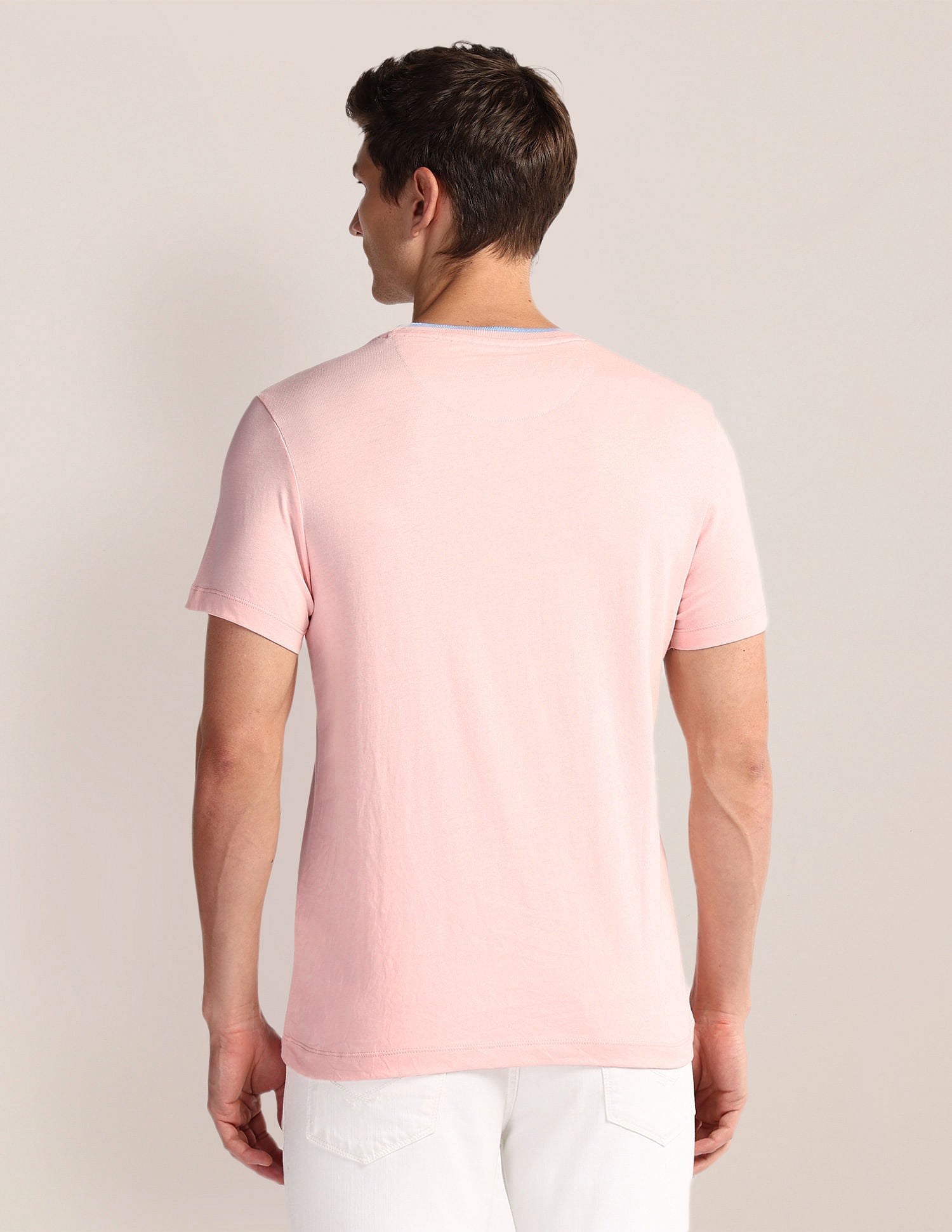 Brand Print Slim T-Shirt Light Pink - U.S. POLO ASSN. | Large