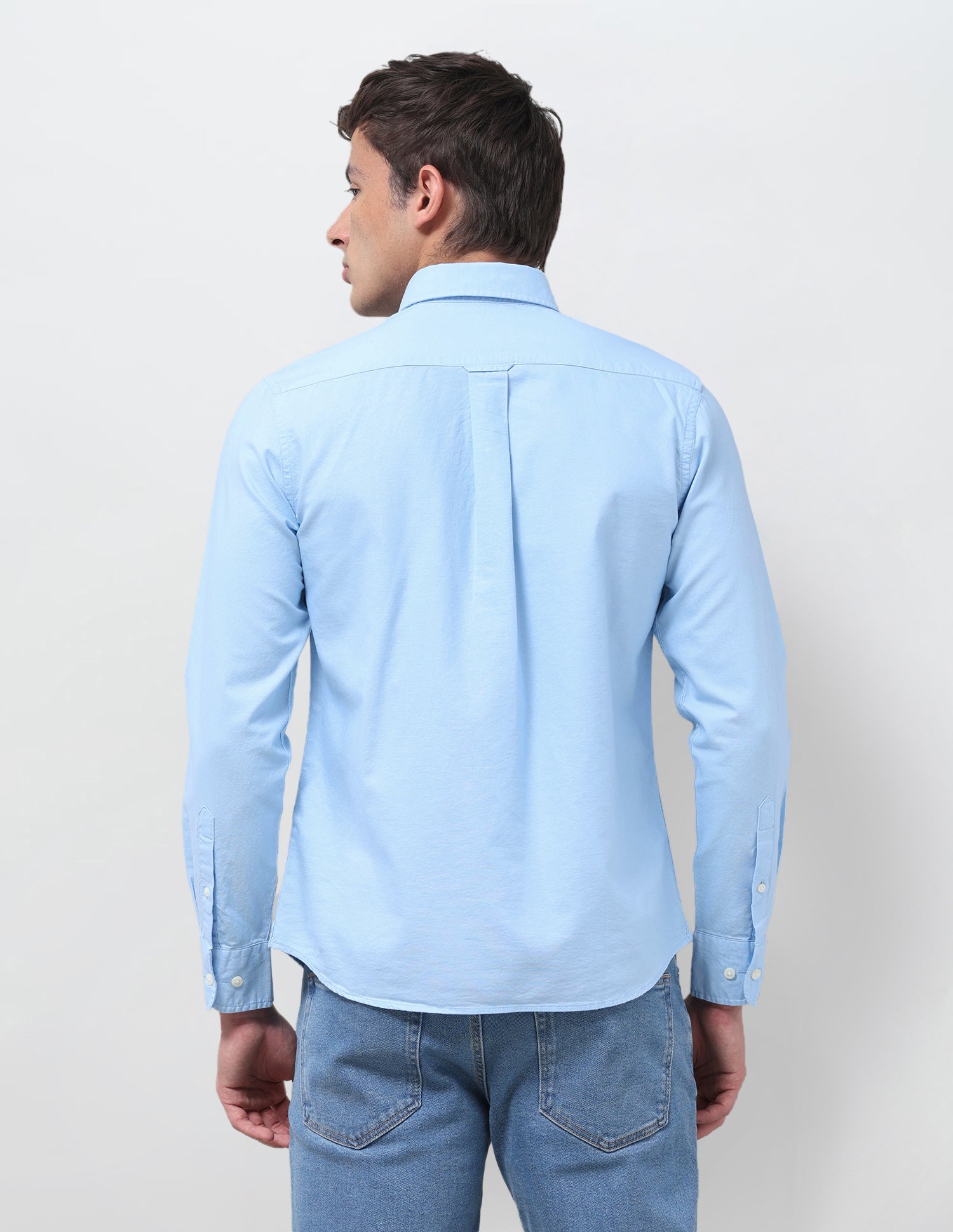 Tailored Fit Oxford Button Down Shirt Light Blue - U.S. Polo Assn. India | Large