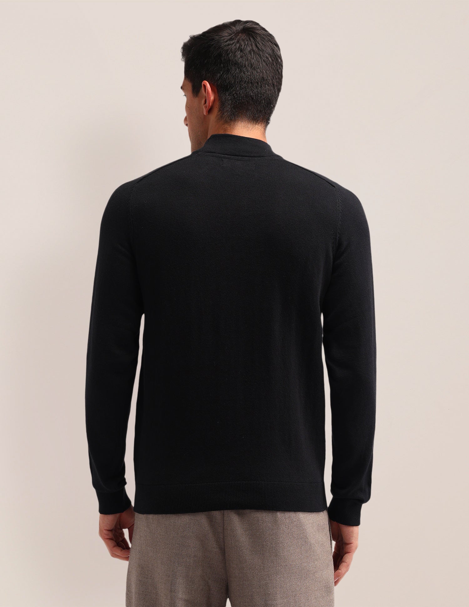 Solid Regular Fit Sweater Black - U.S. Polo Assn. India | Large