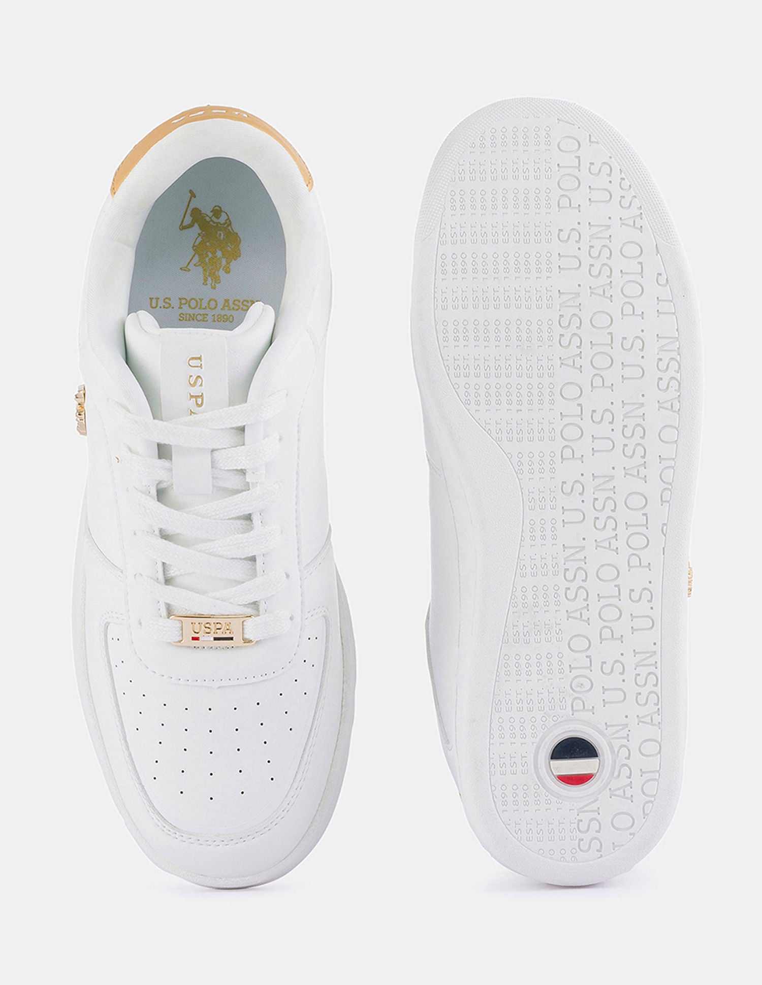 Women Round Toe Solid Nyra 2.0 Sneakers White - U.S. POLO ASSN. | Large