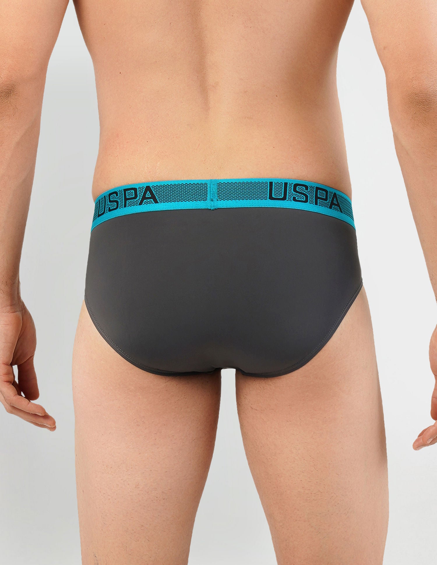 Nylon Spandex Solid I708 Active Briefs - Pack Of 1 Dark Grey - U.S. POLO ASSN. | Large
