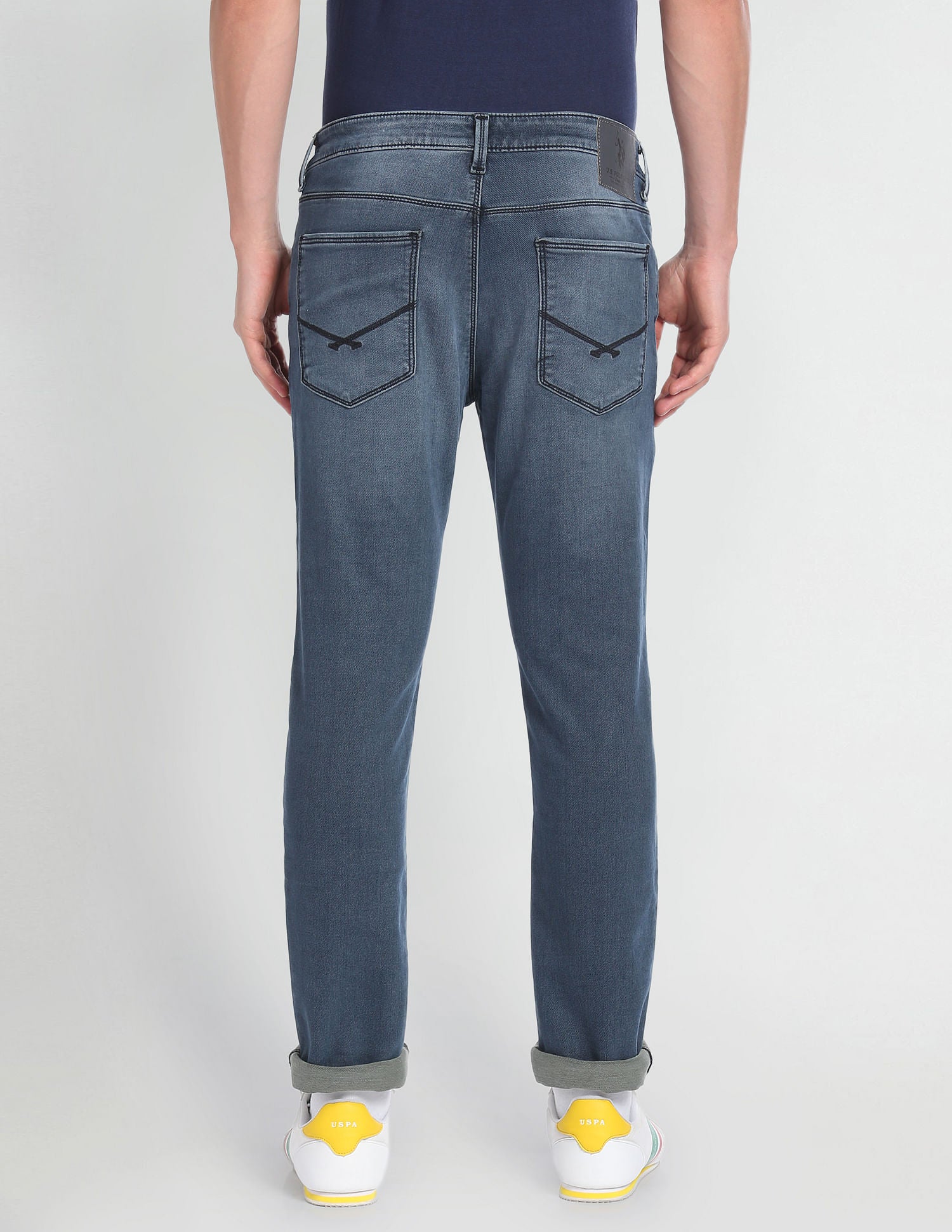 Slim Tapered Fit Stone Wash Jeans Blue - U.S. Polo Assn. India | Large