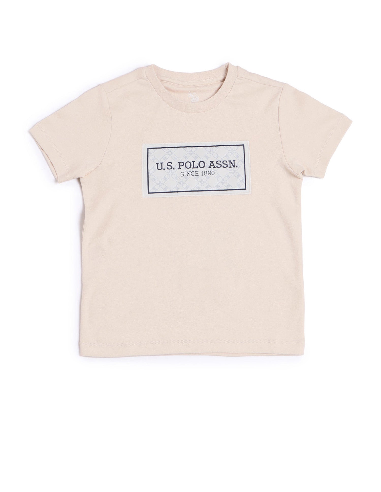 Boys Brand Printed Regular Fit T-Shirt Beige - U.S. POLO ASSN. | Large