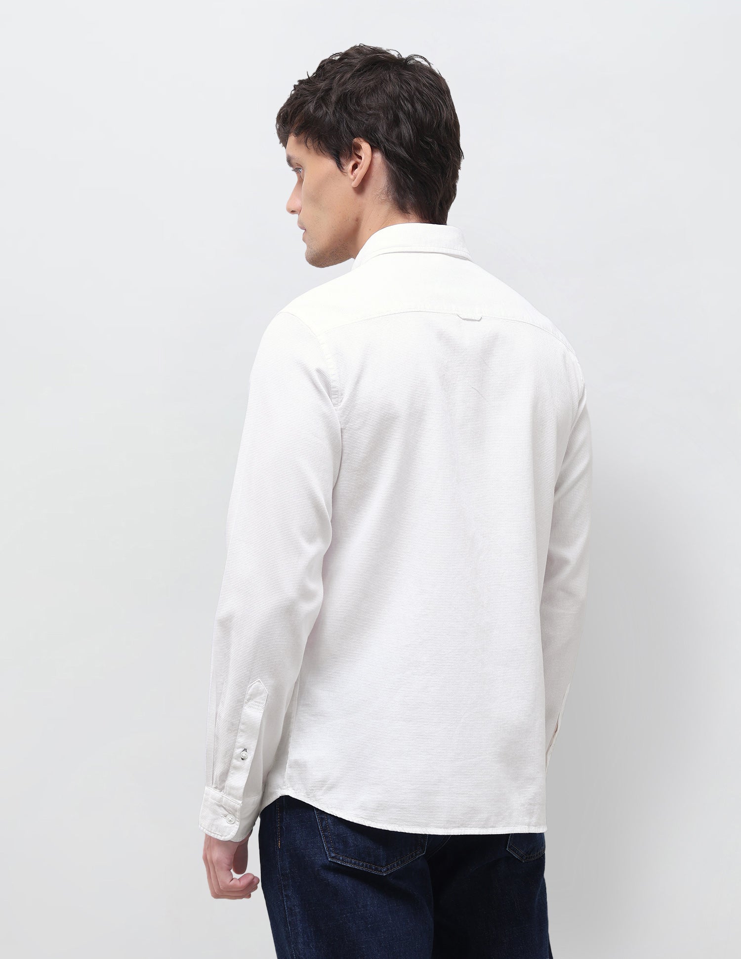 Textured Regular Fit Shirt White - U.S. Polo Assn. India | Large