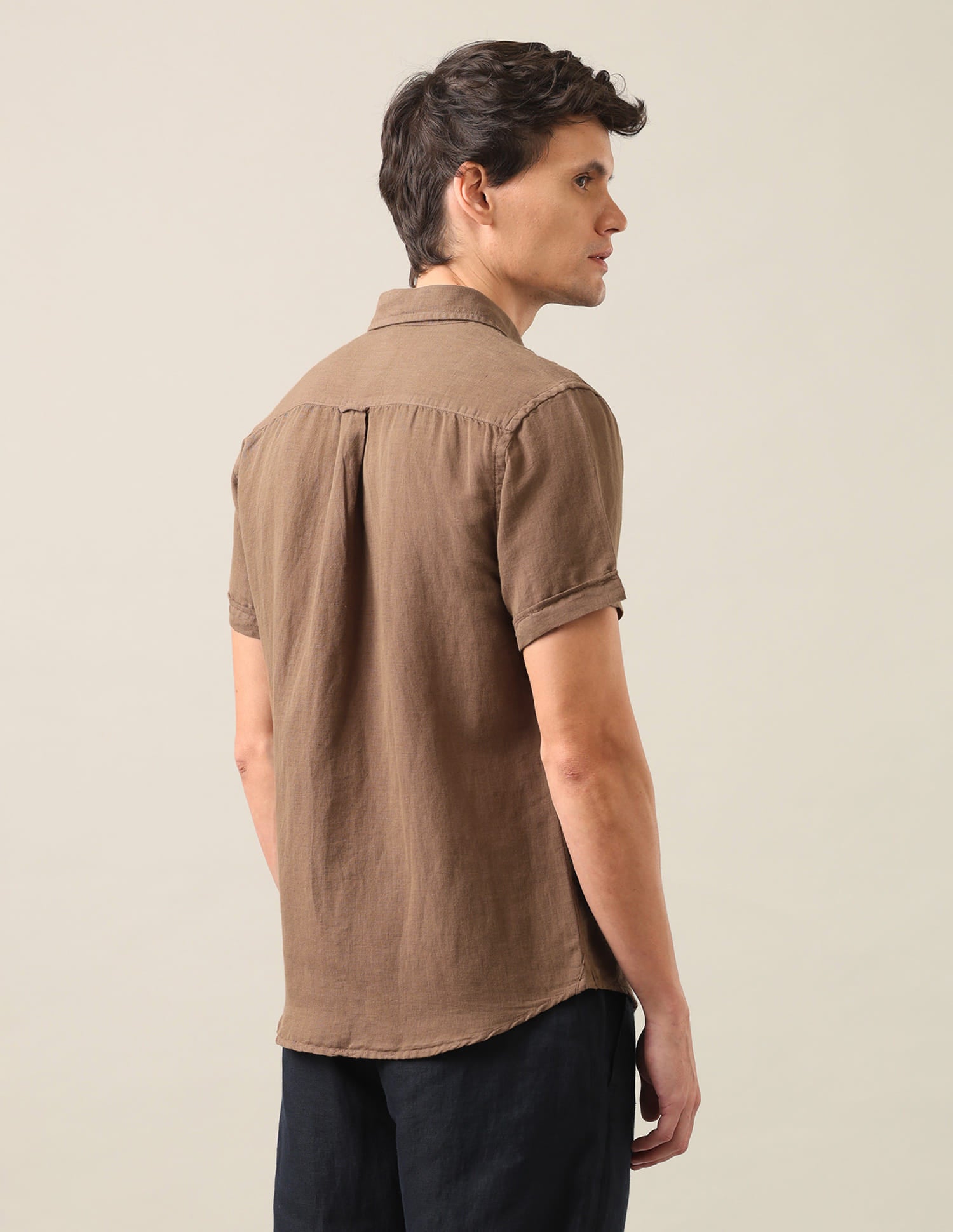 Solid Regular Fit Shirt Khaki - U.S. Polo Assn. India | Large