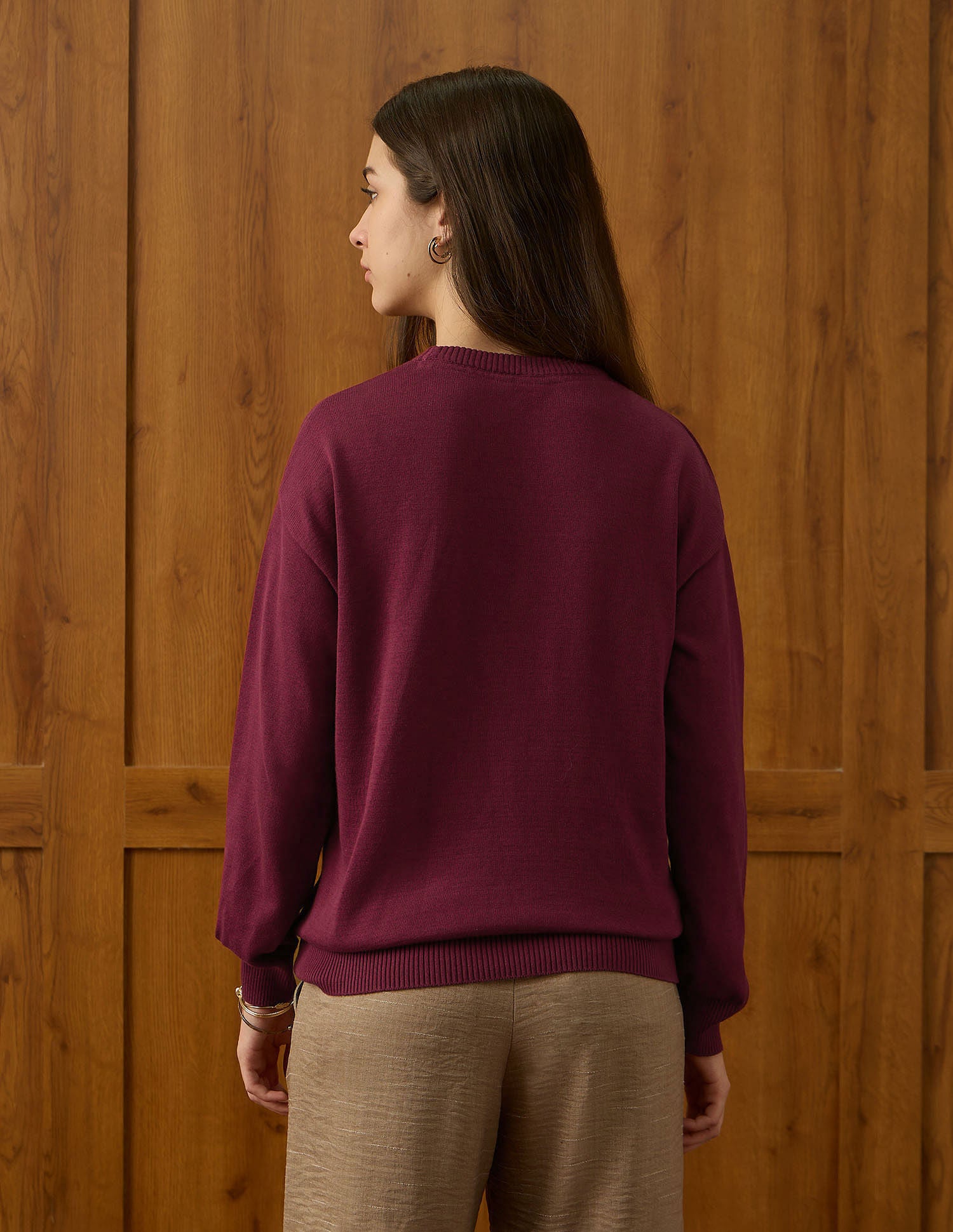 Relaxed Fit Drop Shoulder Sweatshirt Maroon - U.S. POLO ASSN. | Large