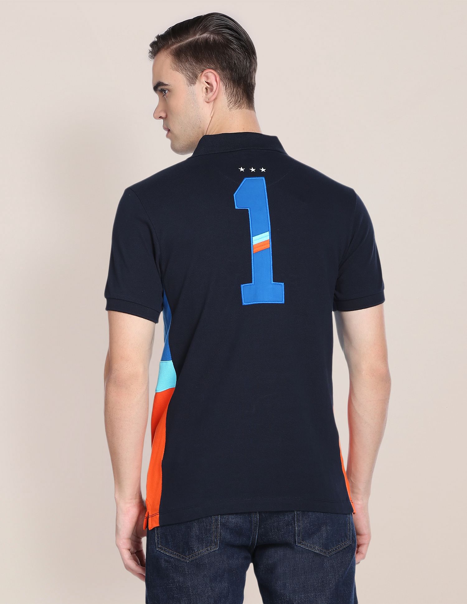 Iconic Number Cotton Polo Shirt Navy - U.S. Polo Assn. India | Large