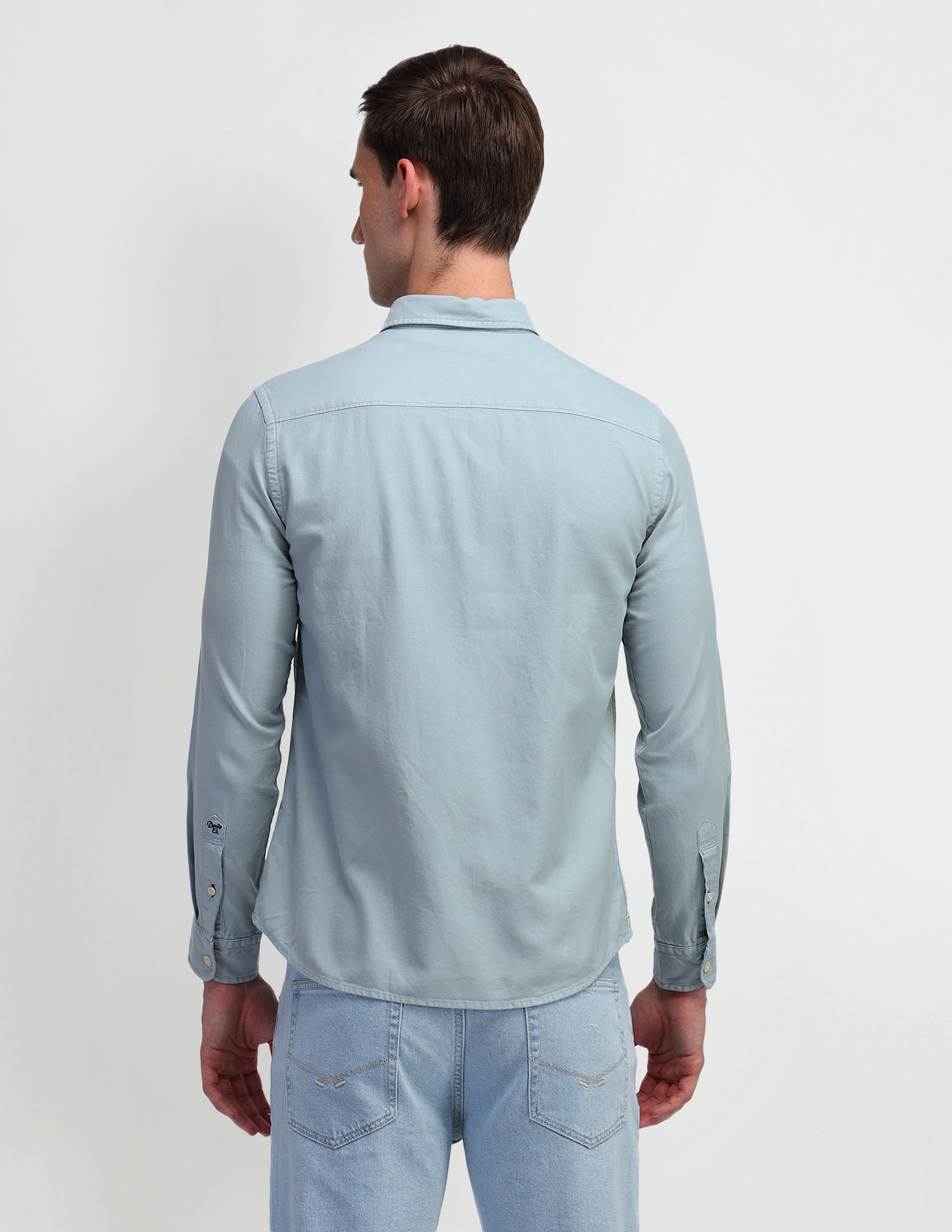Solid Slim Fit Shirt Light Blue - U.S. Polo Assn. India | Large