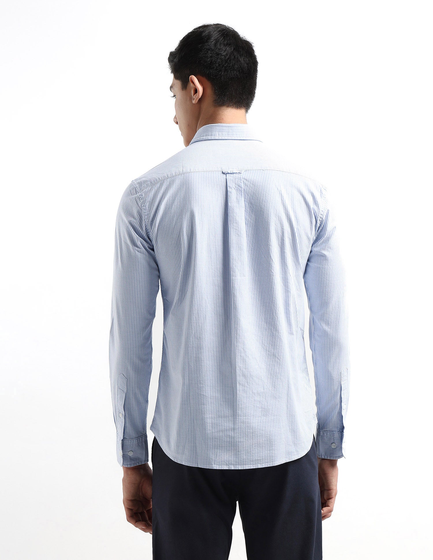 Oxford Vertical Striped Shirt Blue - U.S. Polo Assn. India | Large