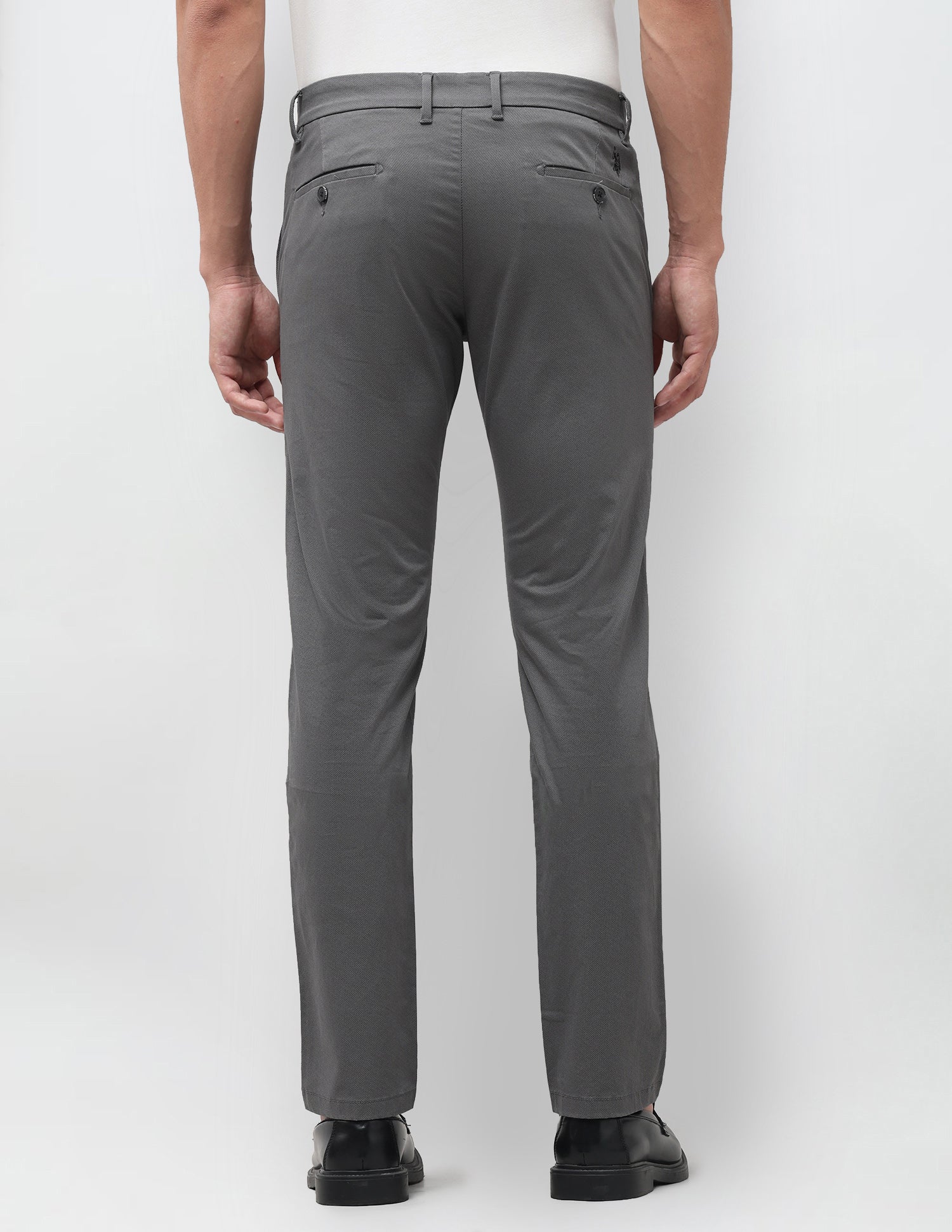 Denver Slim Fit All Over Printed Trousers Charcoal - U.S. Polo Assn. India | Large