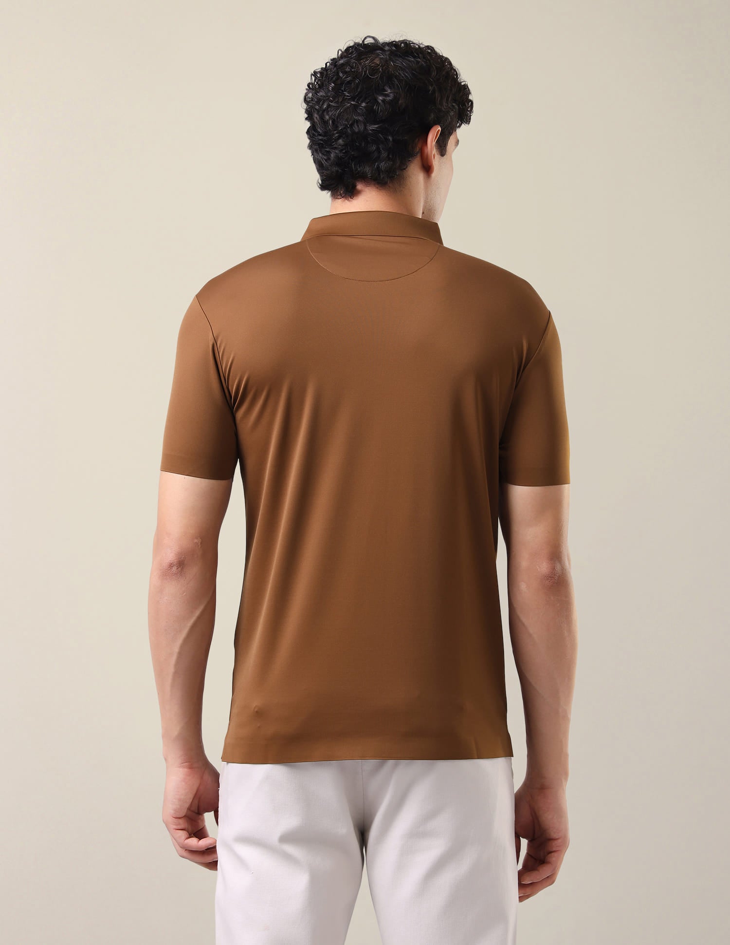 Solid Slim Fit Polo Shirt Brown - U.S. Polo Assn. India | Large