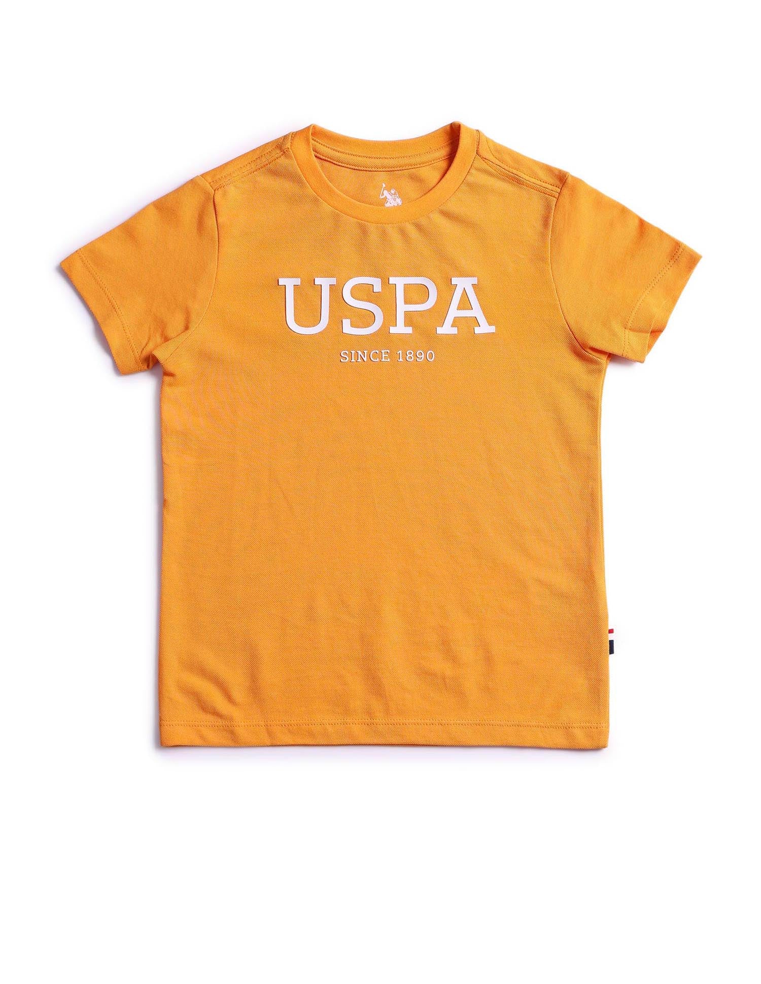 Boys Regular Fit Brand Printed T-Shirt Orange - U.S. POLO ASSN. | Large