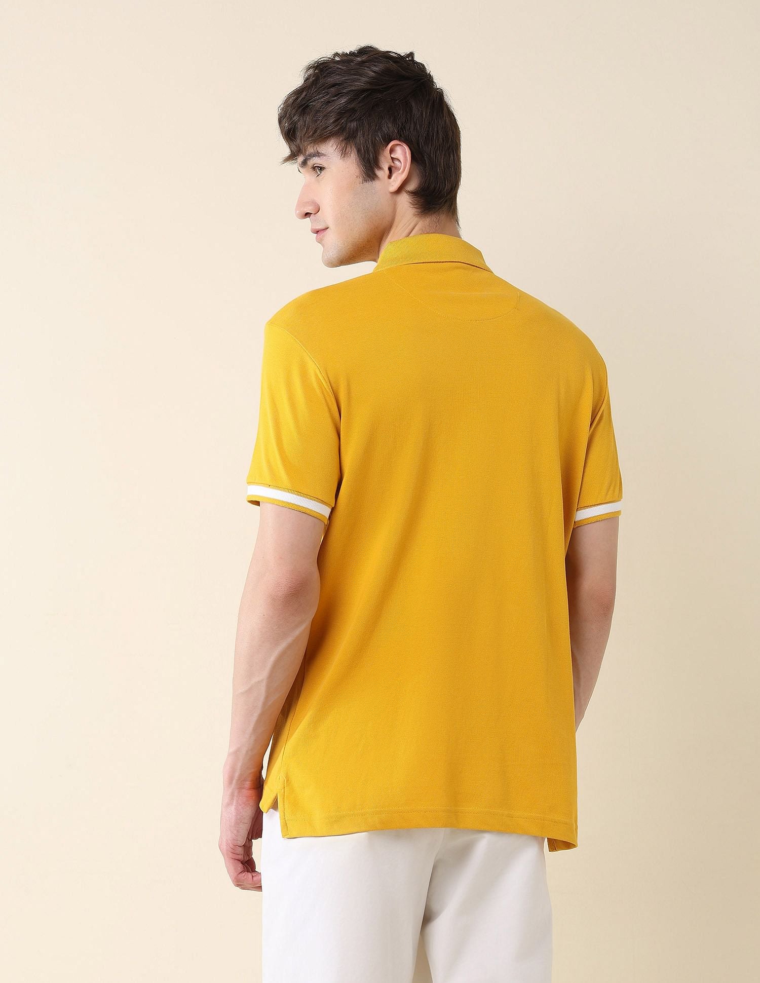 Slim Fit Brand Embroidered Polo Shirt Dark Yellow - U.S. POLO ASSN. | Large