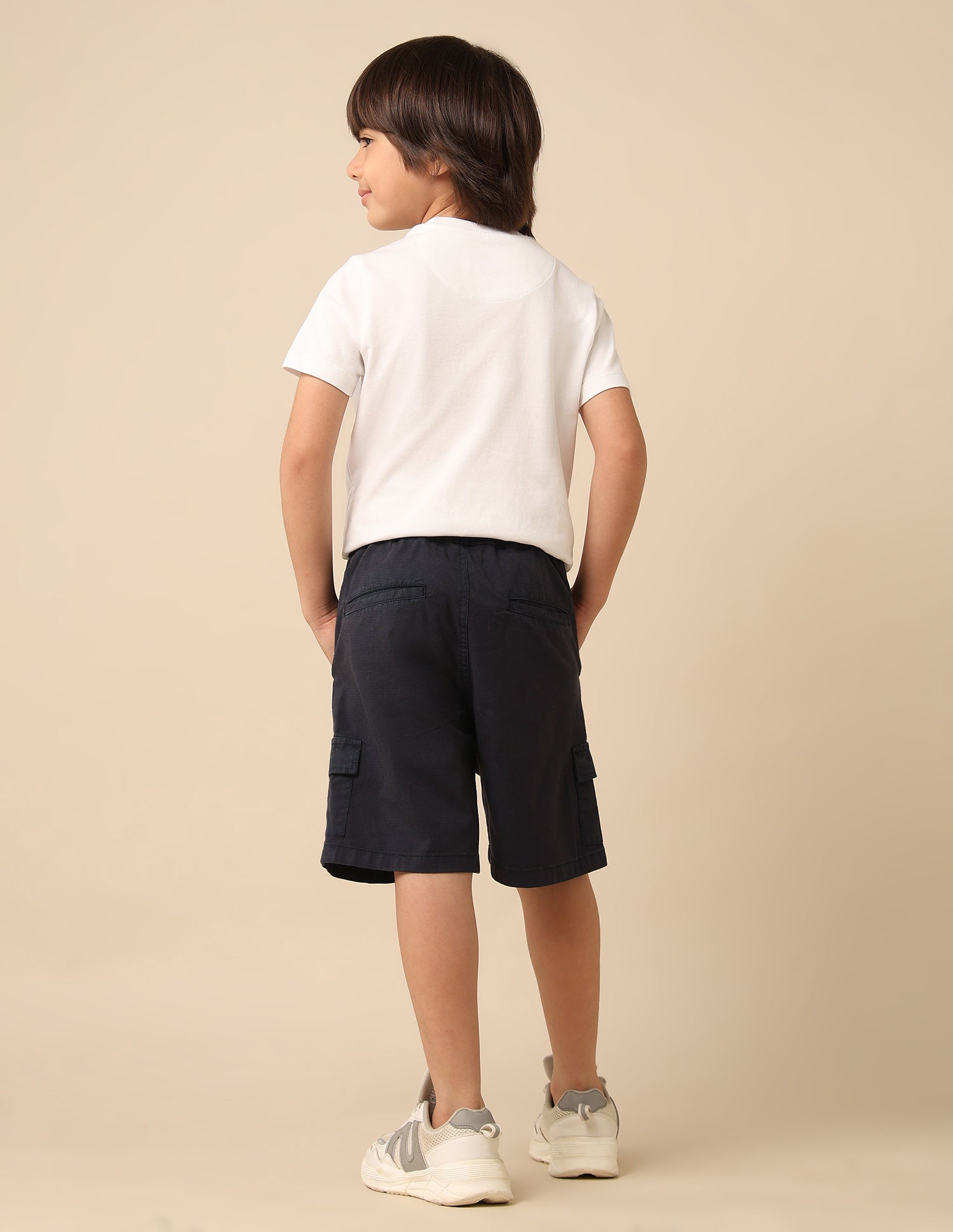 Boys Relaxed Fit Textured Cargo Shorts Navy - U.S. POLO ASSN. | Large