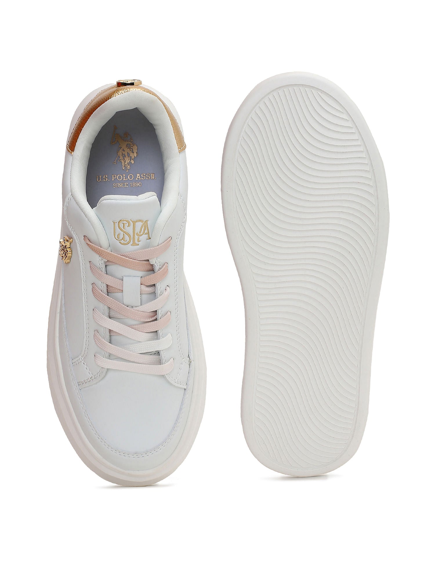 Lace Ups Logo Eleanor 2.0 Sneakers White - U.S. Polo Assn. India | Large