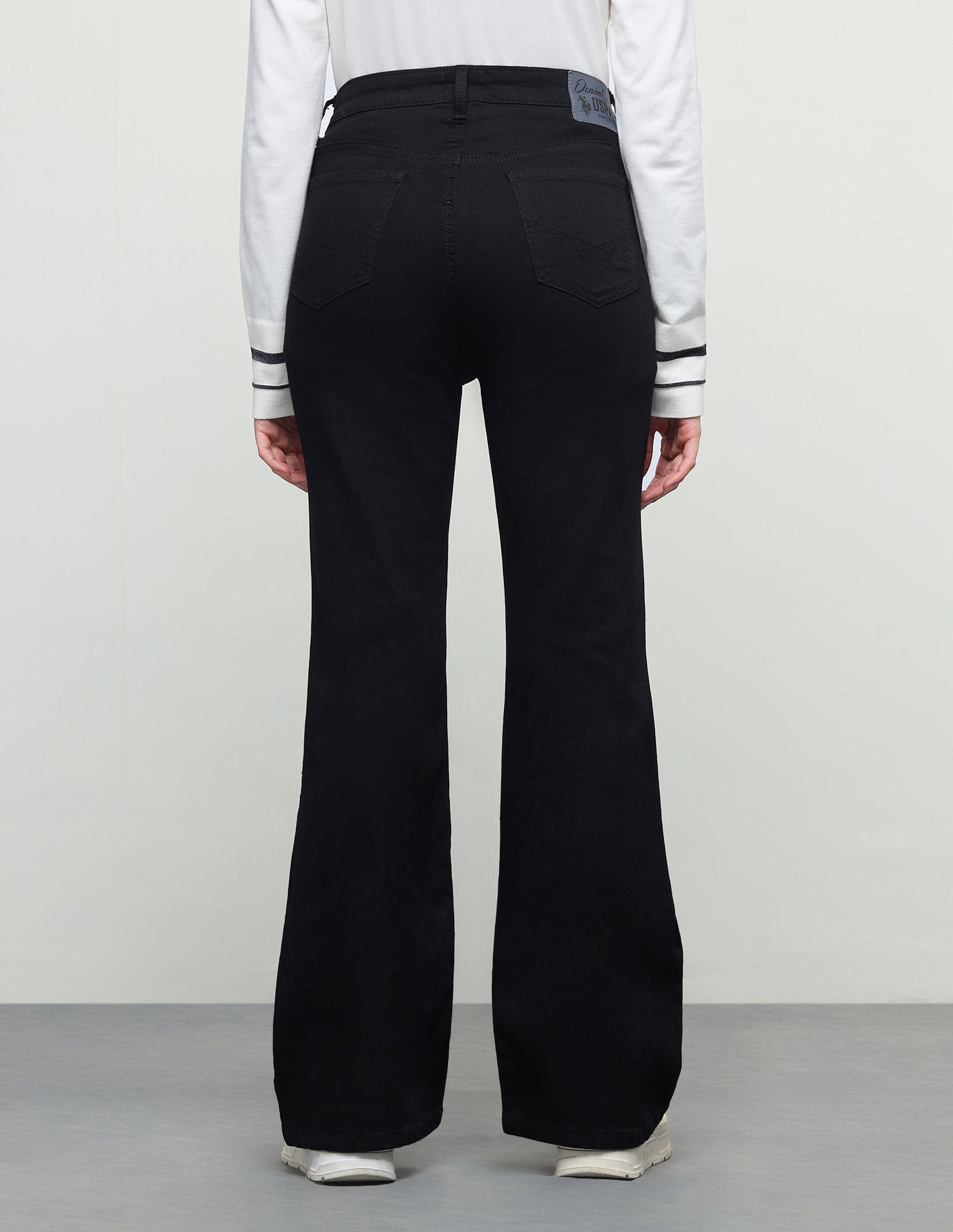 Flared Fit Black Jeans Rinse Black - U.S. Polo Assn. India | Large