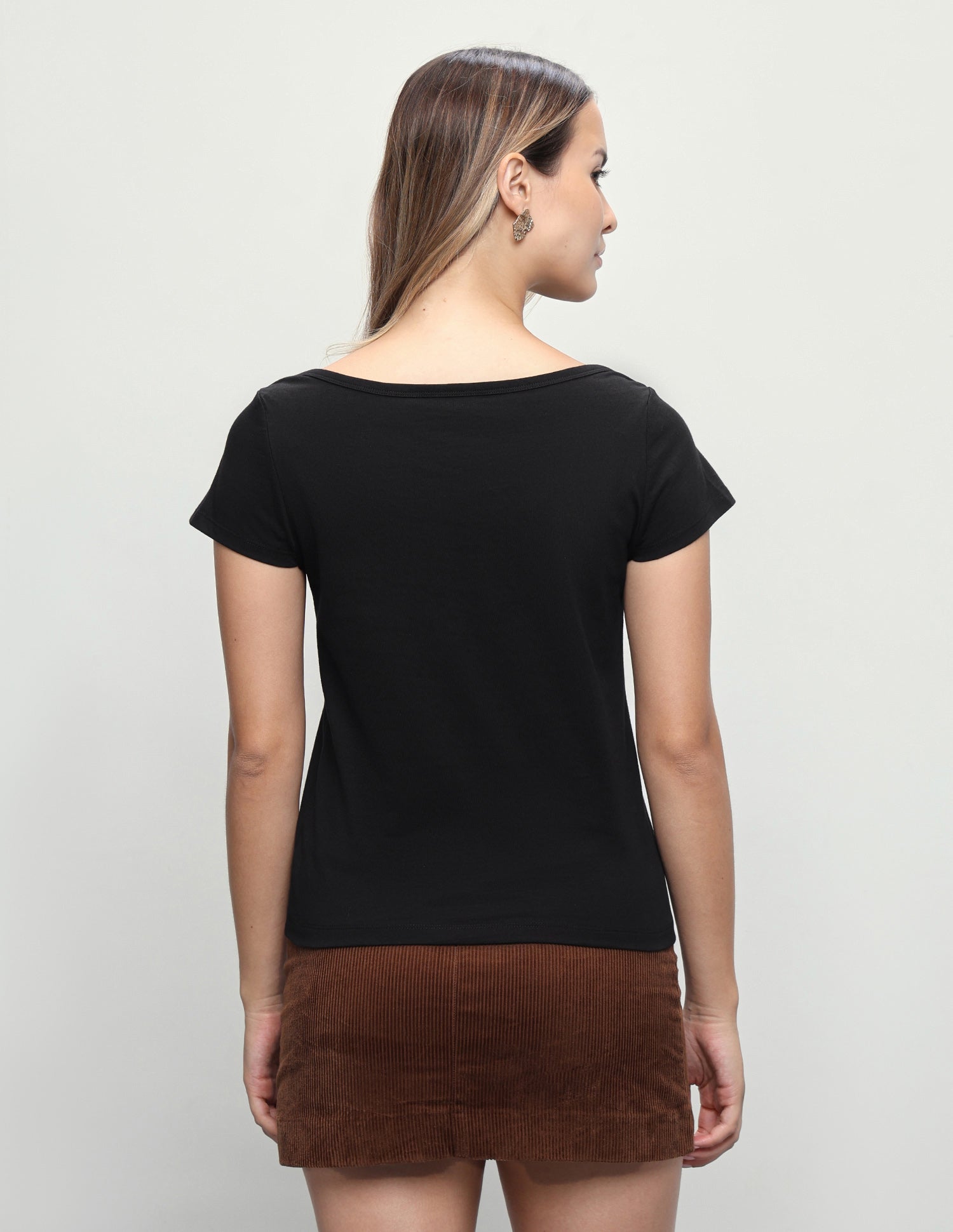Solid Regular Fit Boat Neck T-Shirt Black - U.S. Polo Assn. India | Large