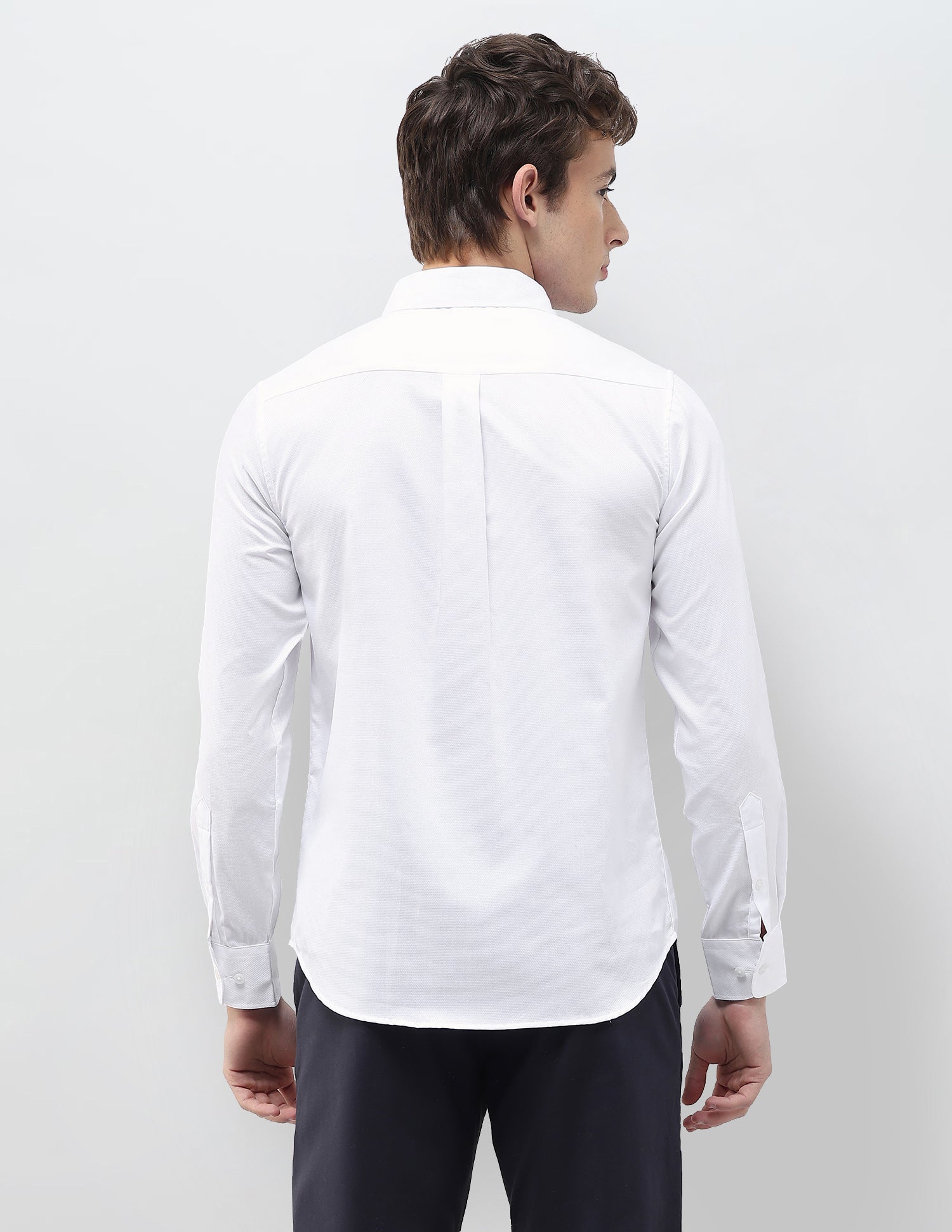 Textured Regular Fit Shirt White - U.S. Polo Assn. India | Large